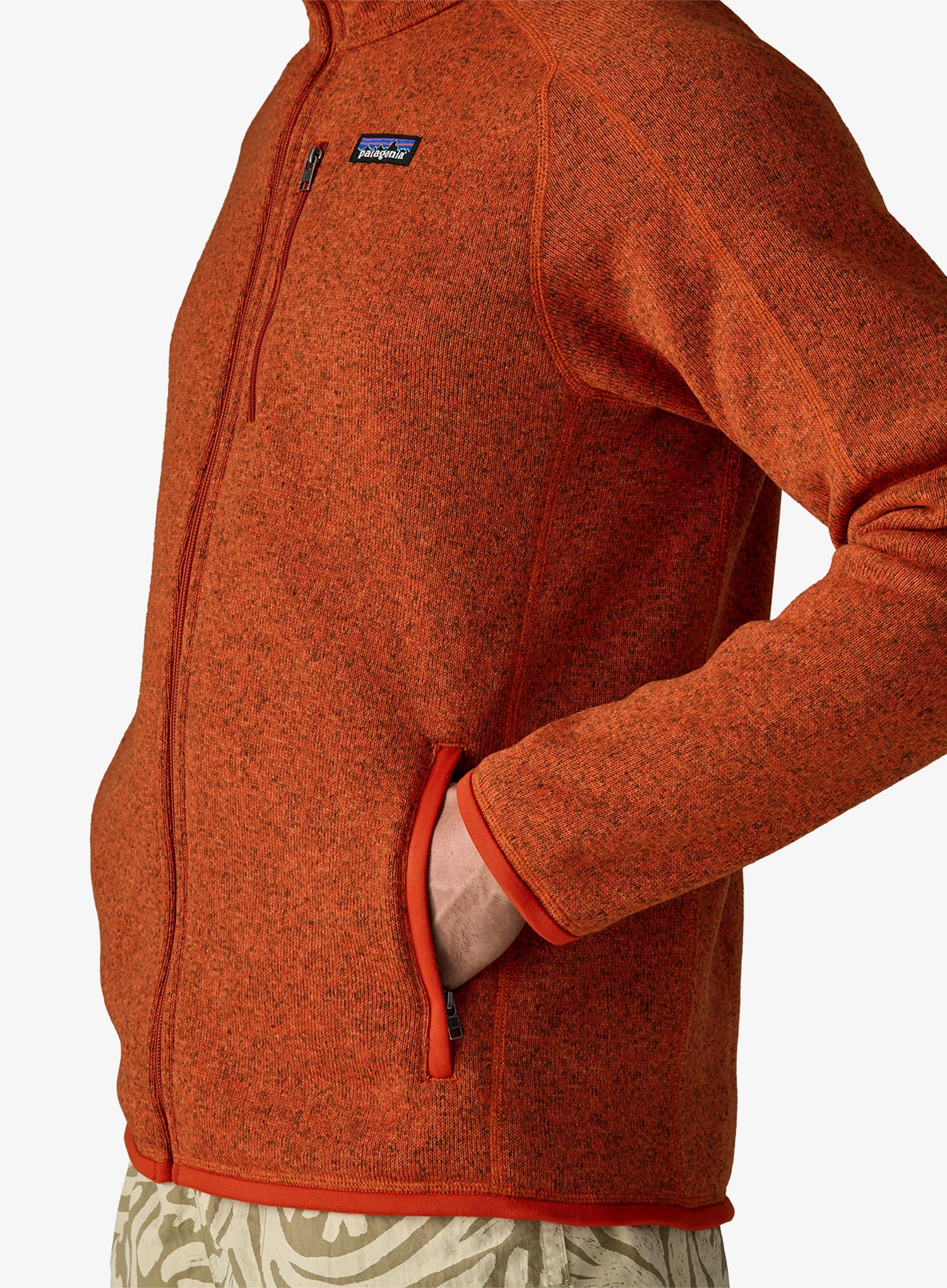 Flis Patagonia Better Sweater Jacket - coal orange