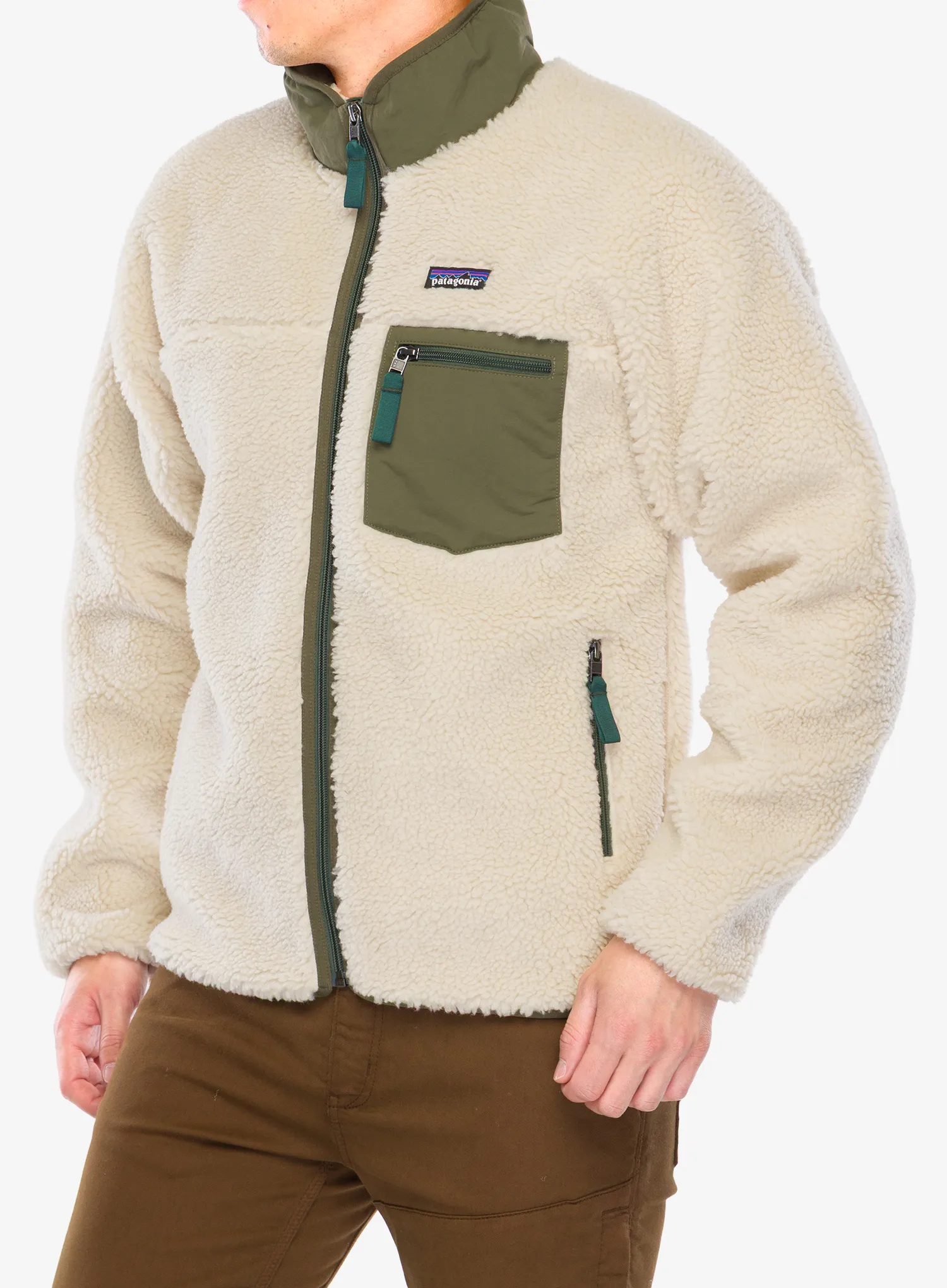 Flis Patagonia Classic Retro-X Jacket - dark natural/basin green