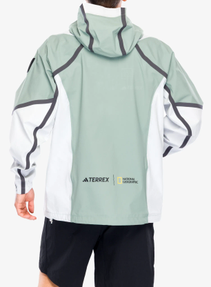 Nepremočljiva jakna adidas TERREX National Geographic RAIN.RDY Jacket - silver green