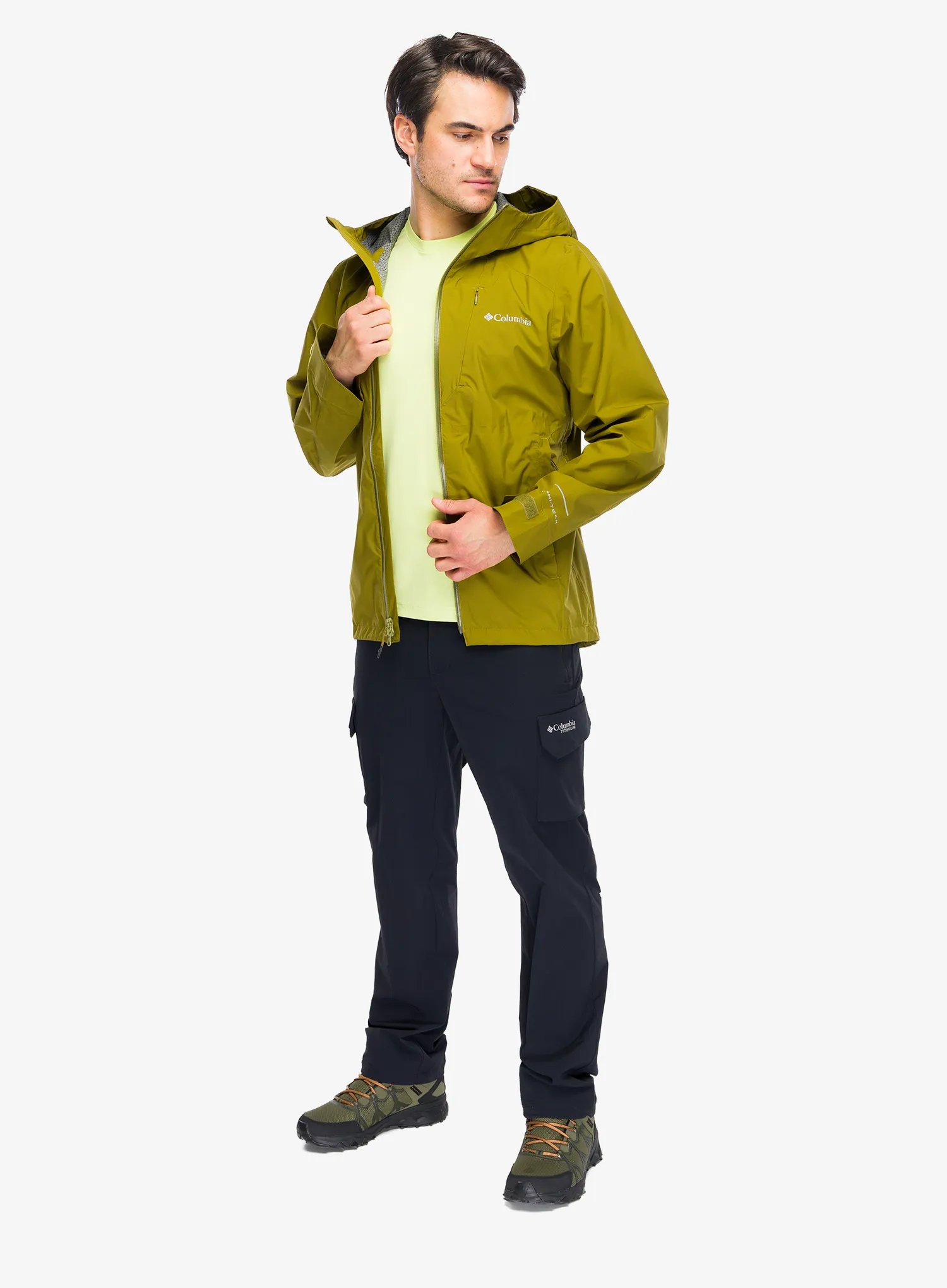 Nepremočljiva jakna Columbia Trailborne 2.5L Shell - mossy green