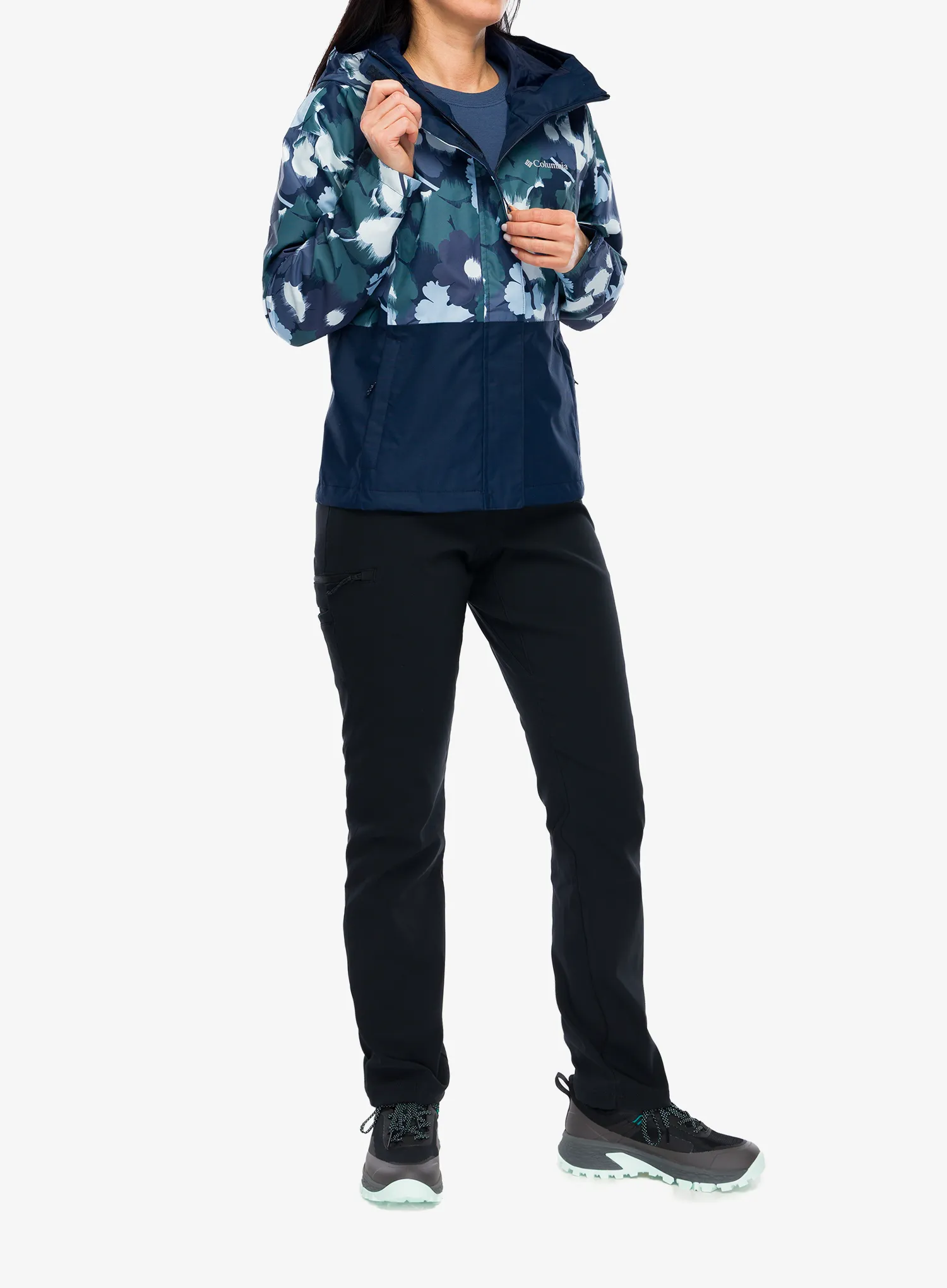 Ženska nepremočljiva jakna Columbia Hikebound Printed Jacket - collegiate navy/coll navy
