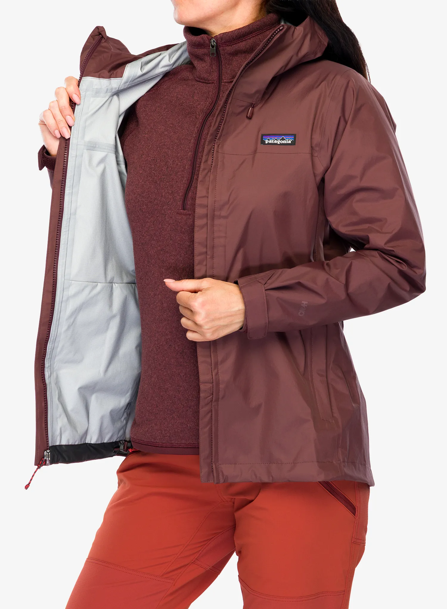 Ženska nepremočljiva jakna Patagonia Torrentshell 3L Jacket - dark ruby