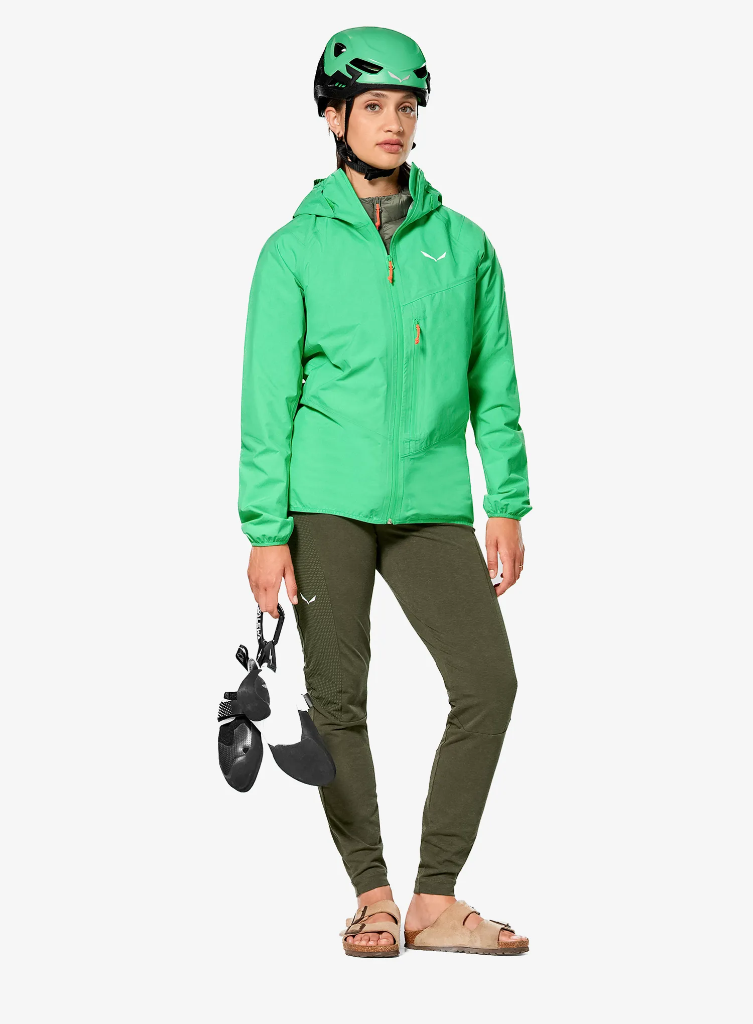 Ženska nepremočljiva jakna Salewa Agner 3 PTX 3L Jacket - irish green