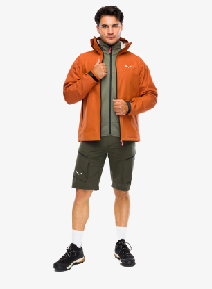 Nepremočljiva jakna Salewa Puez Aqua 4 PTX 2,5L Jacket - bombay brown