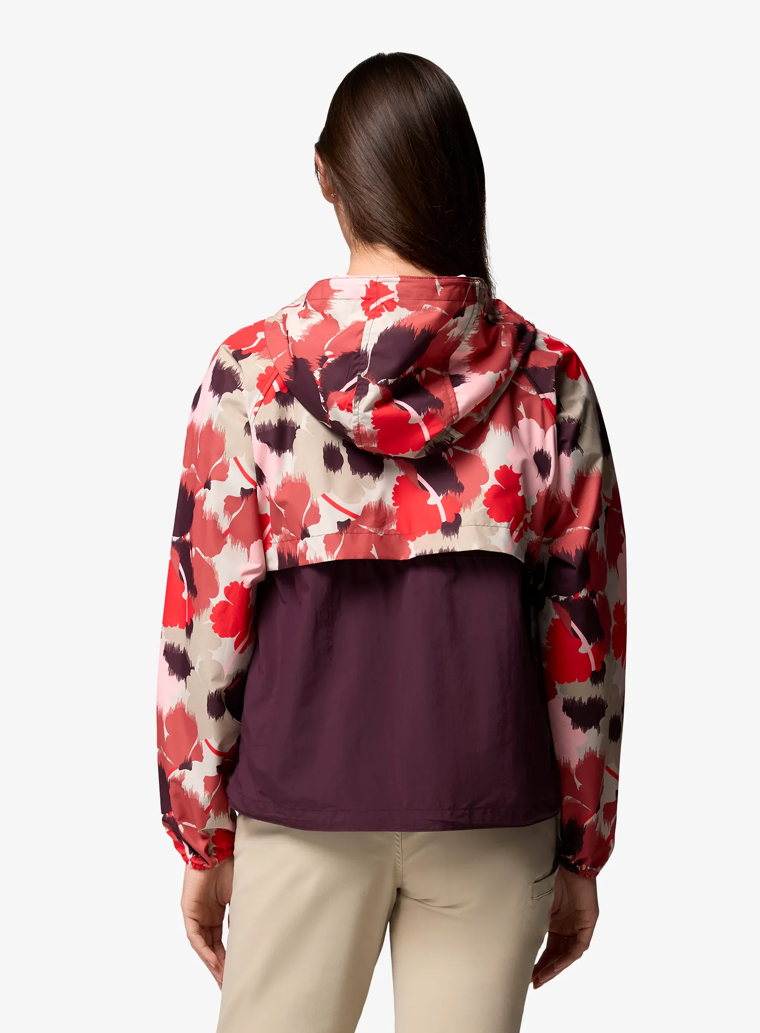 Ženska vetrovka Columbia Spire Valley Printed Windbreaker - washed red print/moonvista