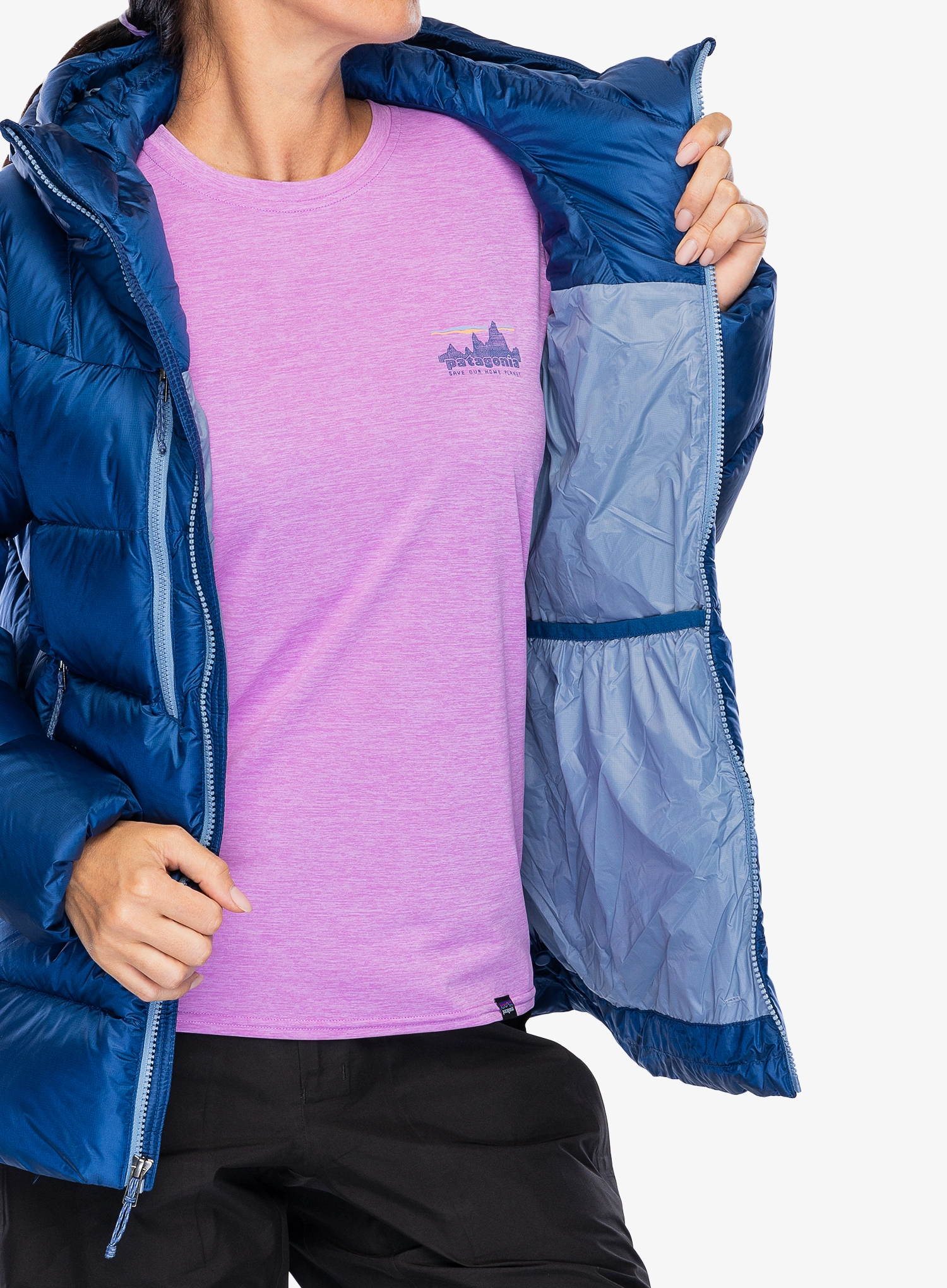 Ženska puhovka Patagonia Fitz Roy Down Hoody - clement blue