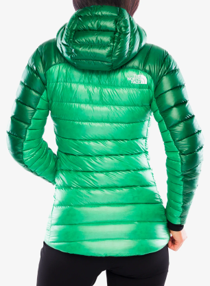 Ženska puhovka The North Face Summit Breithorn Hoodie - nebula green/evergreen
