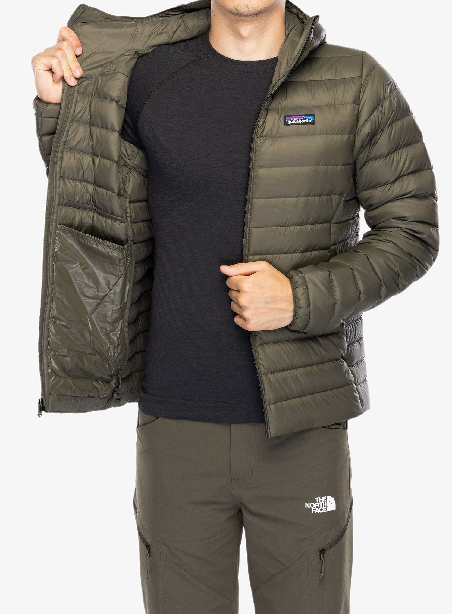 Puhovka Patagonia Down Sweater Hoody - pine needle green