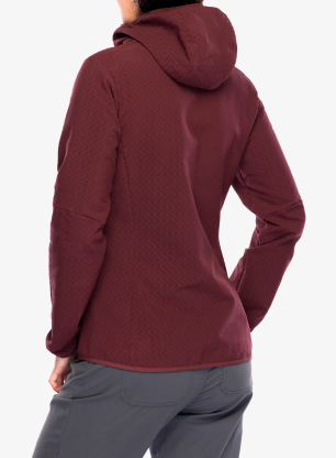 Ženska softshell jakna Patagonia R2 CrossStrata Hoody - dark ruby