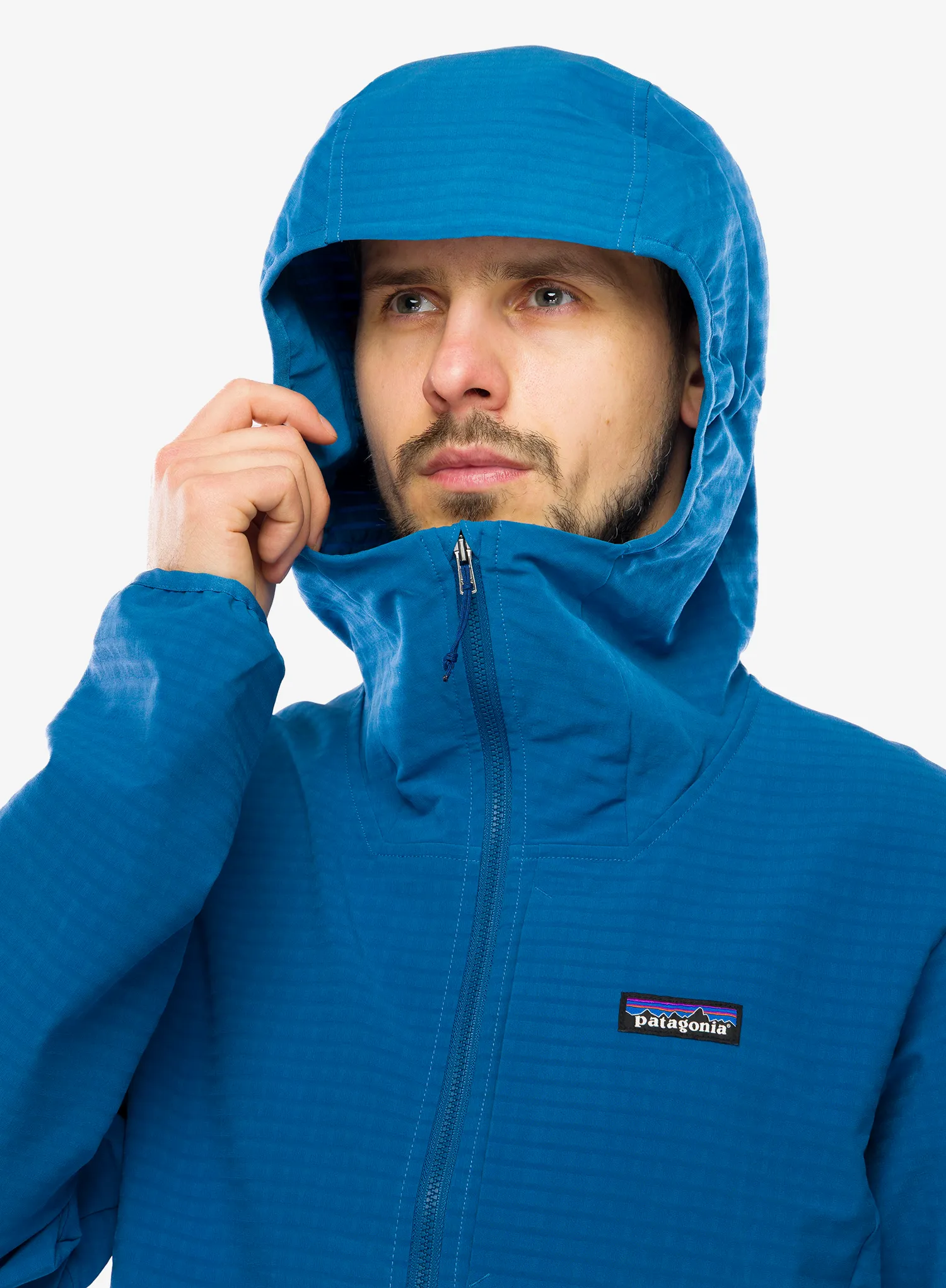 Softshell jakna Patagonia R1 TechFace Hoody - aquatic blue