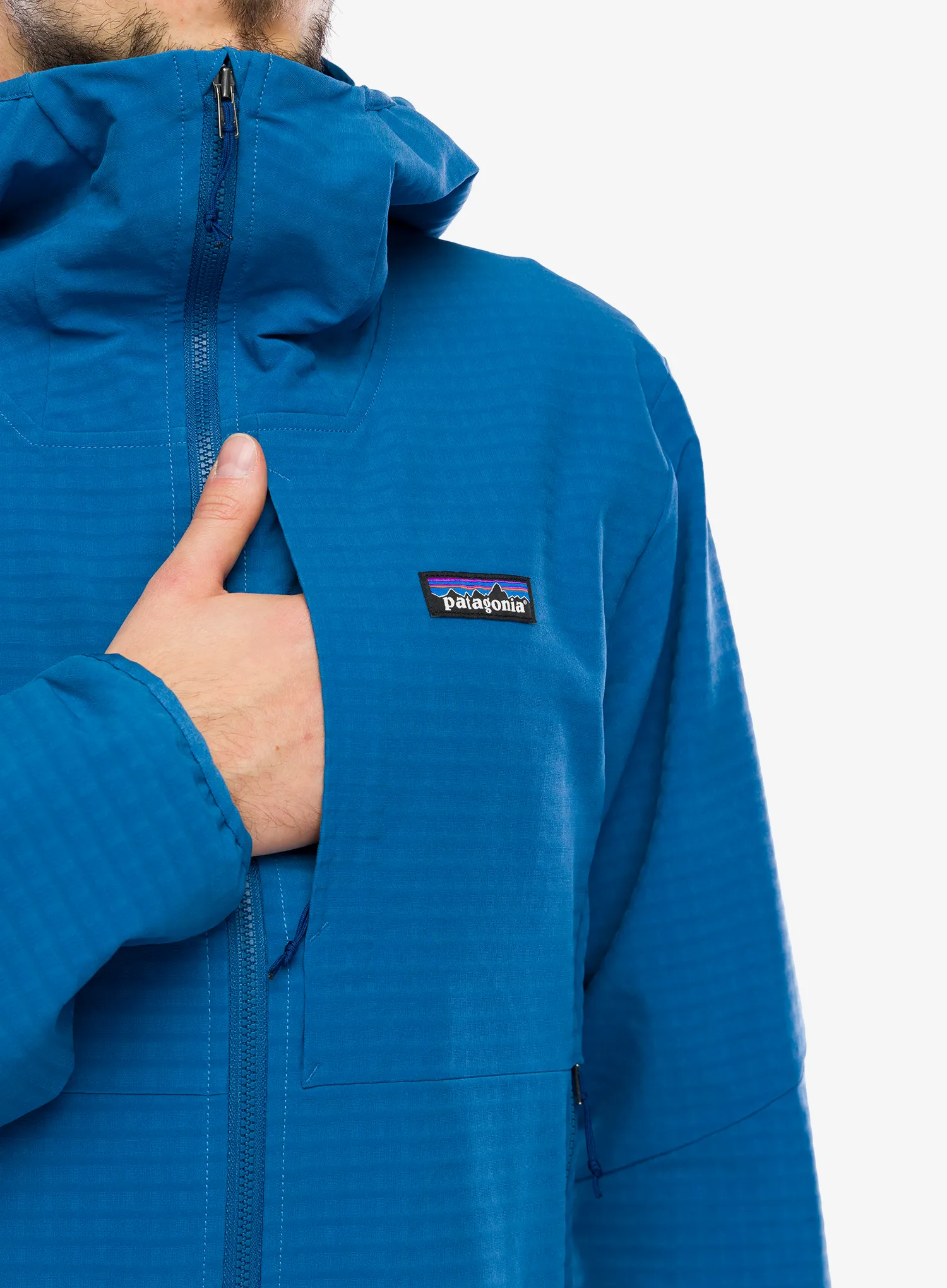 Softshell jakna Patagonia R1 TechFace Hoody - aquatic blue