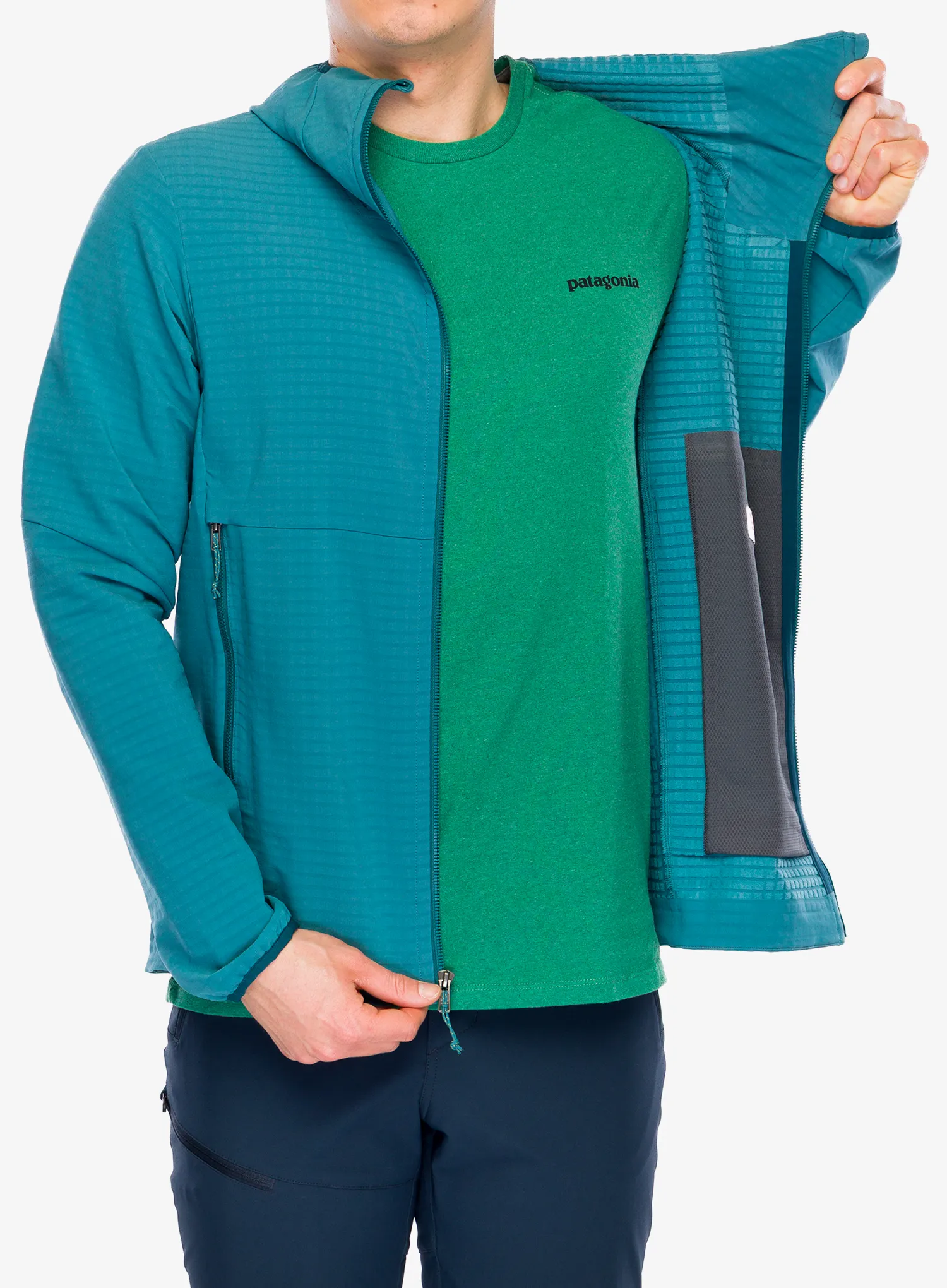 Softshell jakna Patagonia R1 TechFace Hoody - wetland blue