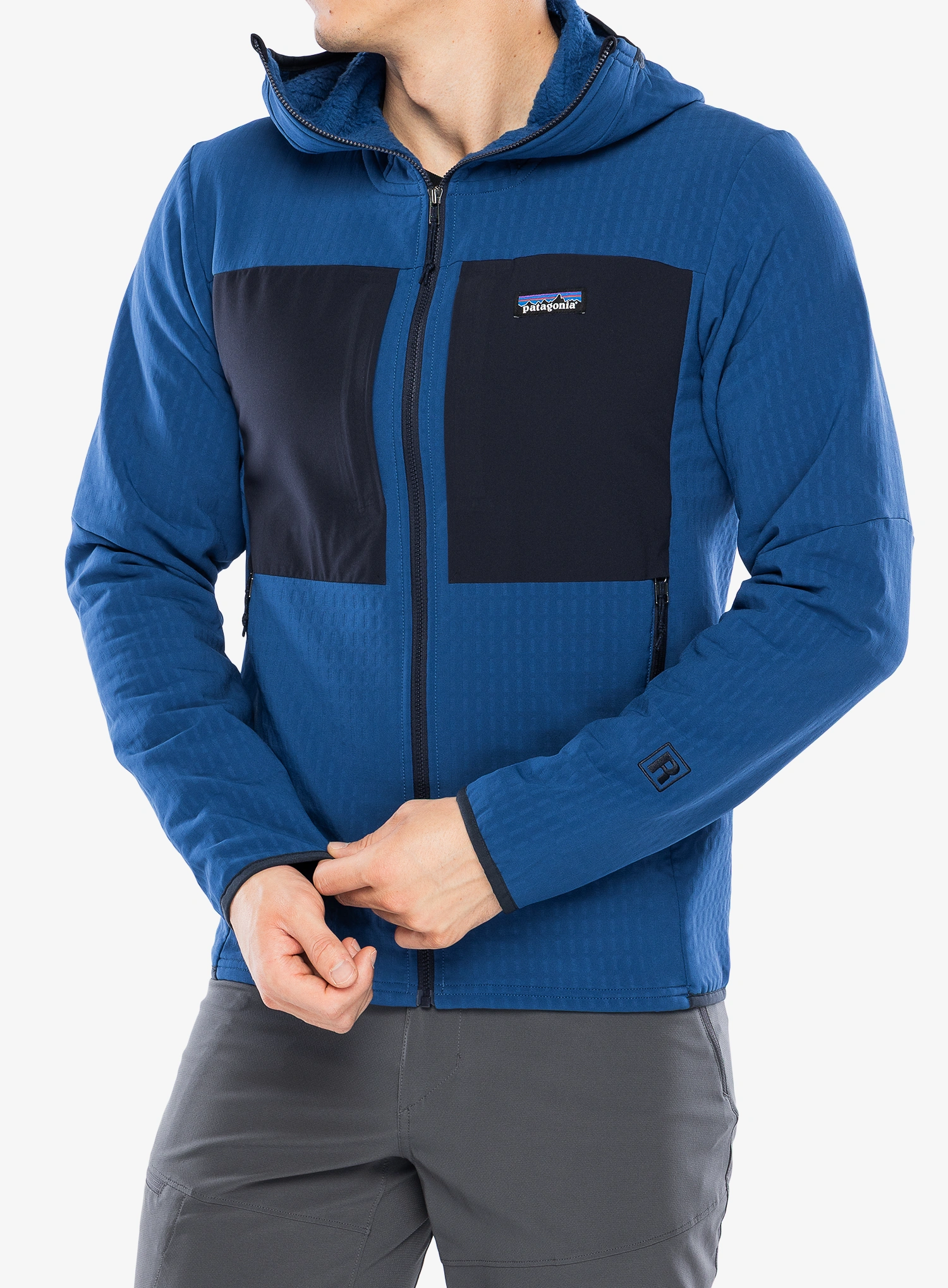 Softshell jakna Patagonia R2 TechFace Hoody - clement blue