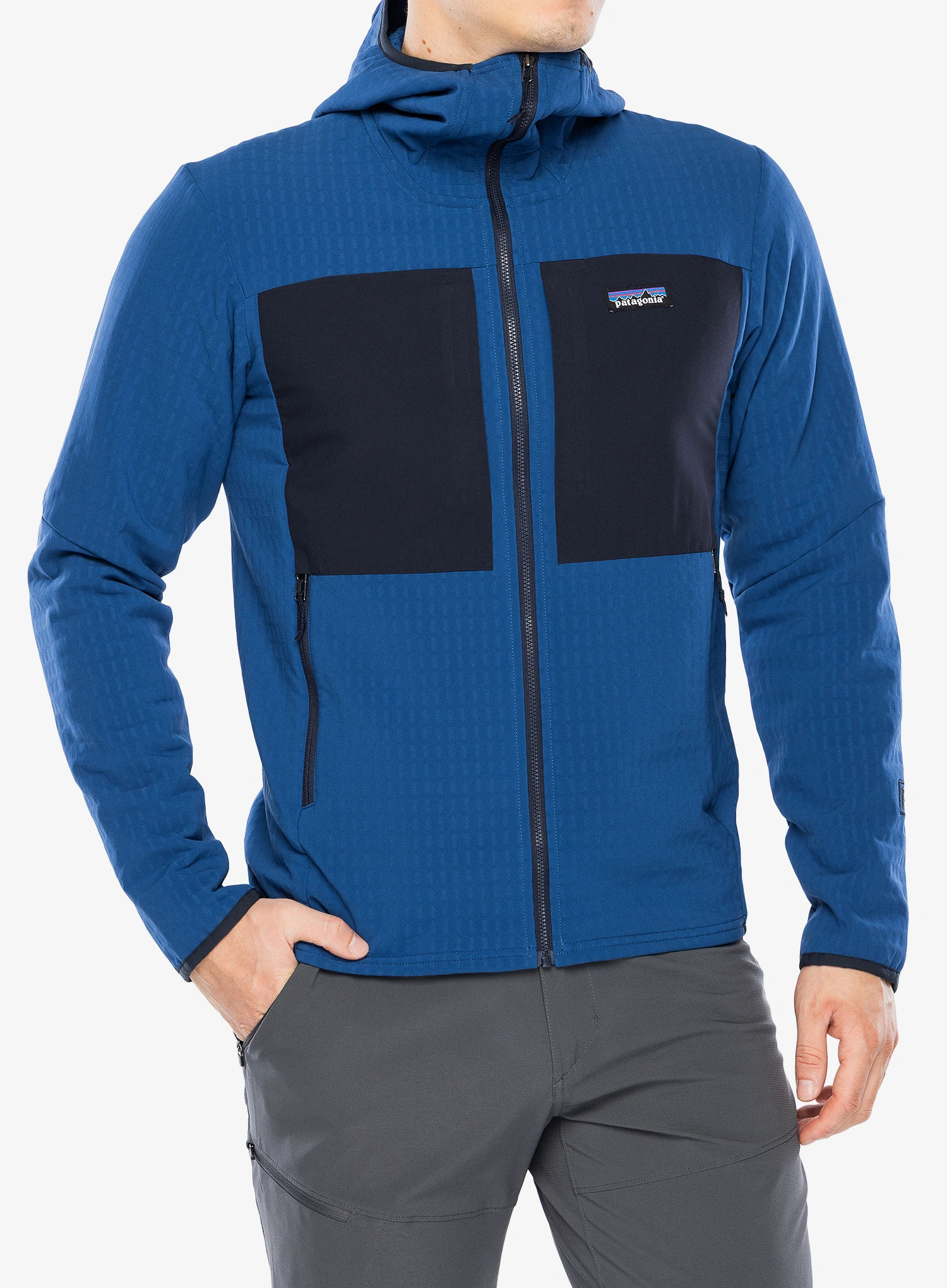 Softshell jakna Patagonia R2 TechFace Hoody - clement blue