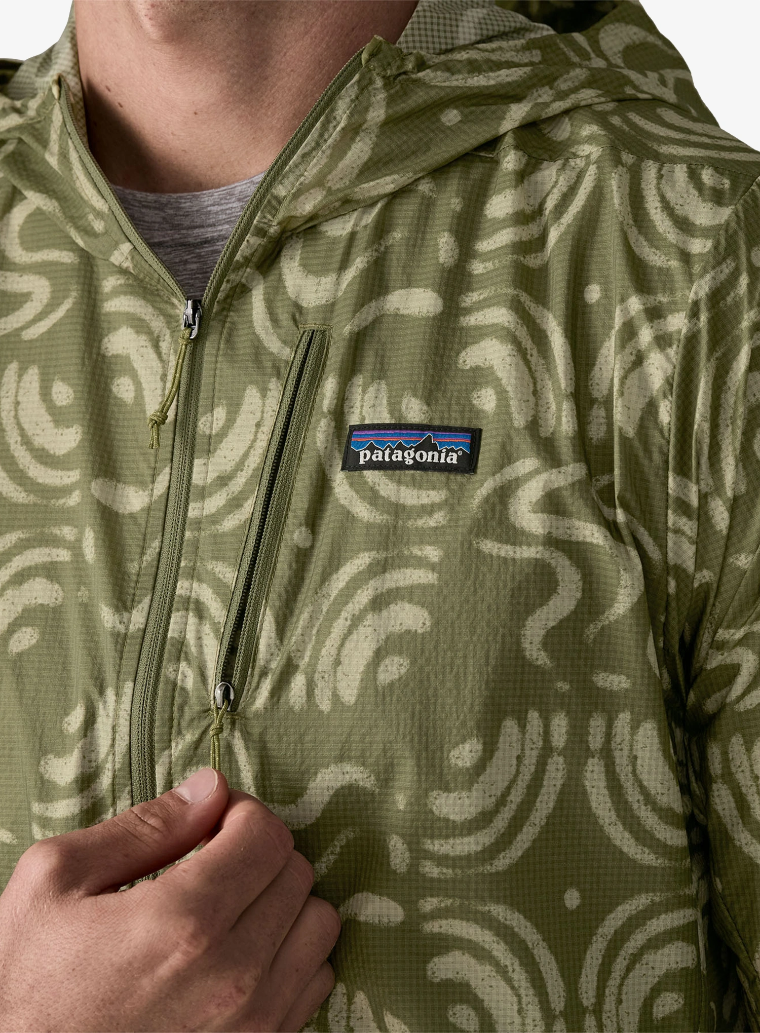Vetrovka Patagonia Houdini Jacket - sand waves/caper green