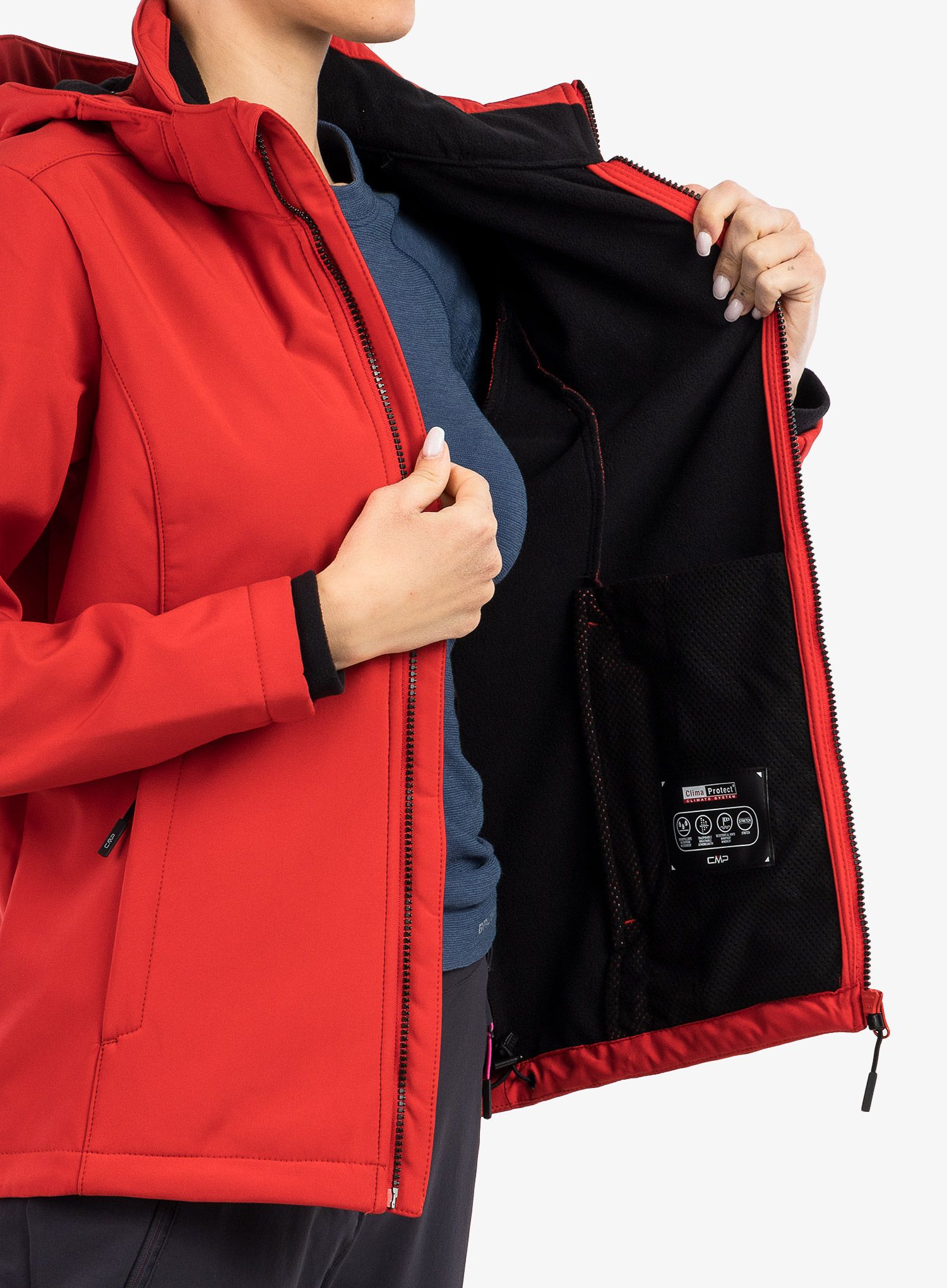 Ženska jakna CMP Wilma Jacket Zip Hood - ferrari/nero