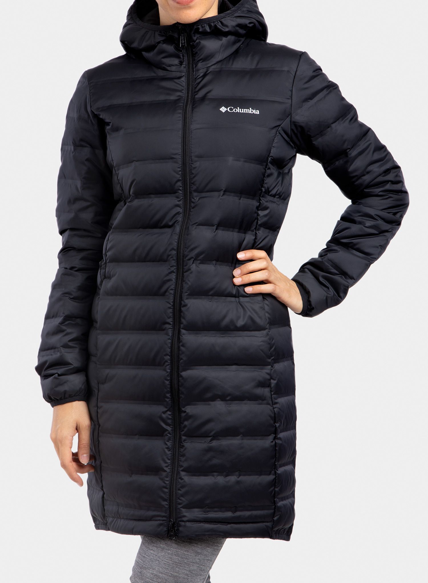 Puhast plašč Columbia Lake 22 Down Long Hooded Jacket - black