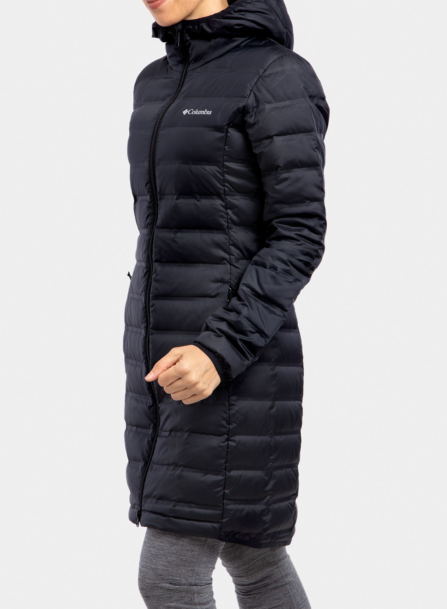Puhast plašč Columbia Lake 22 Down Long Hooded Jacket - black