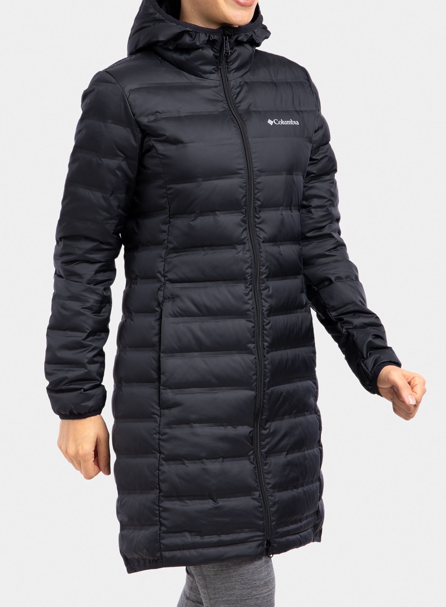 Puhast plašč Columbia Lake 22 Down Long Hooded Jacket - black