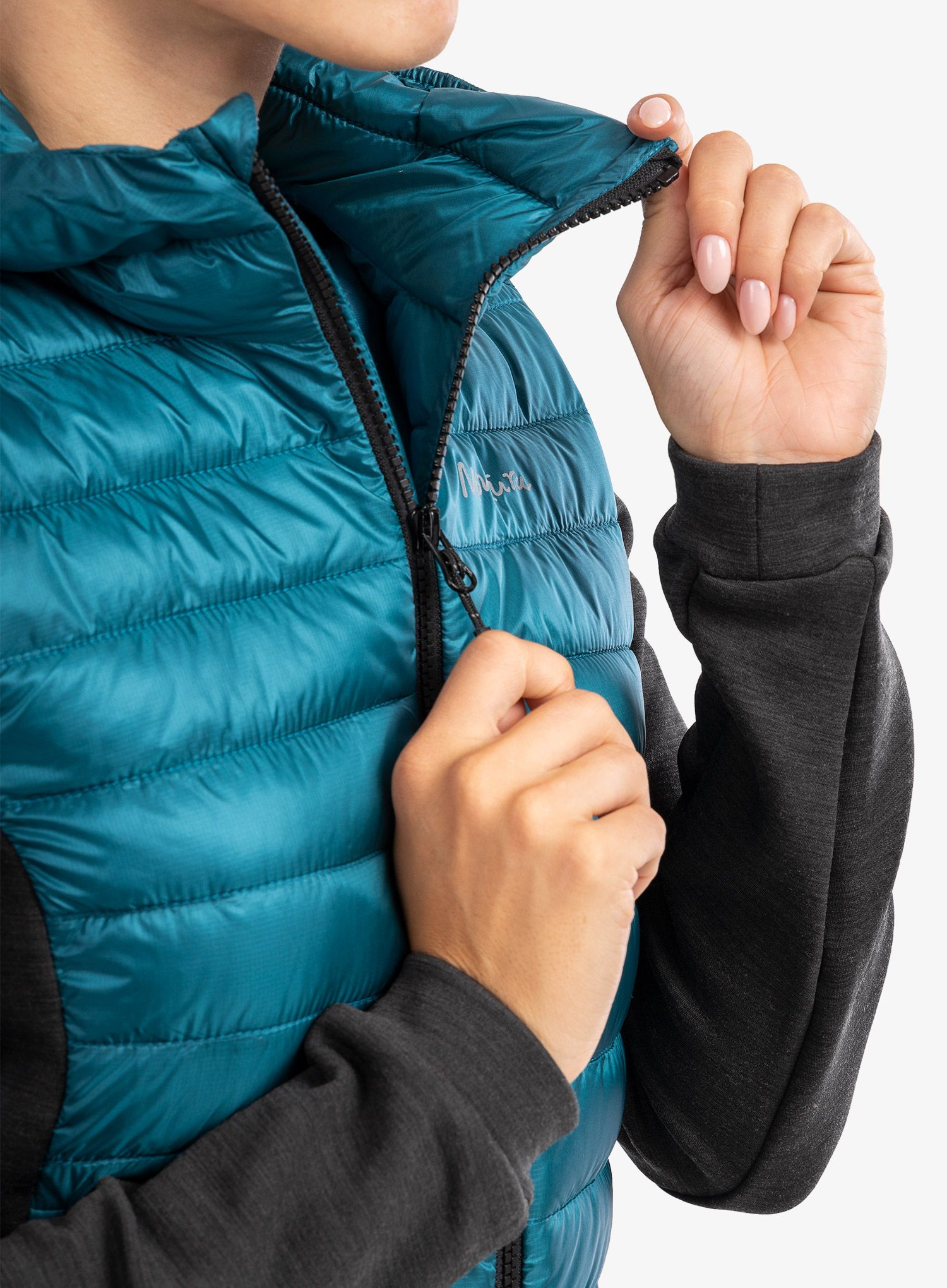 Ženska jakna Montura Wool Essential Hoody Jacket - baltic