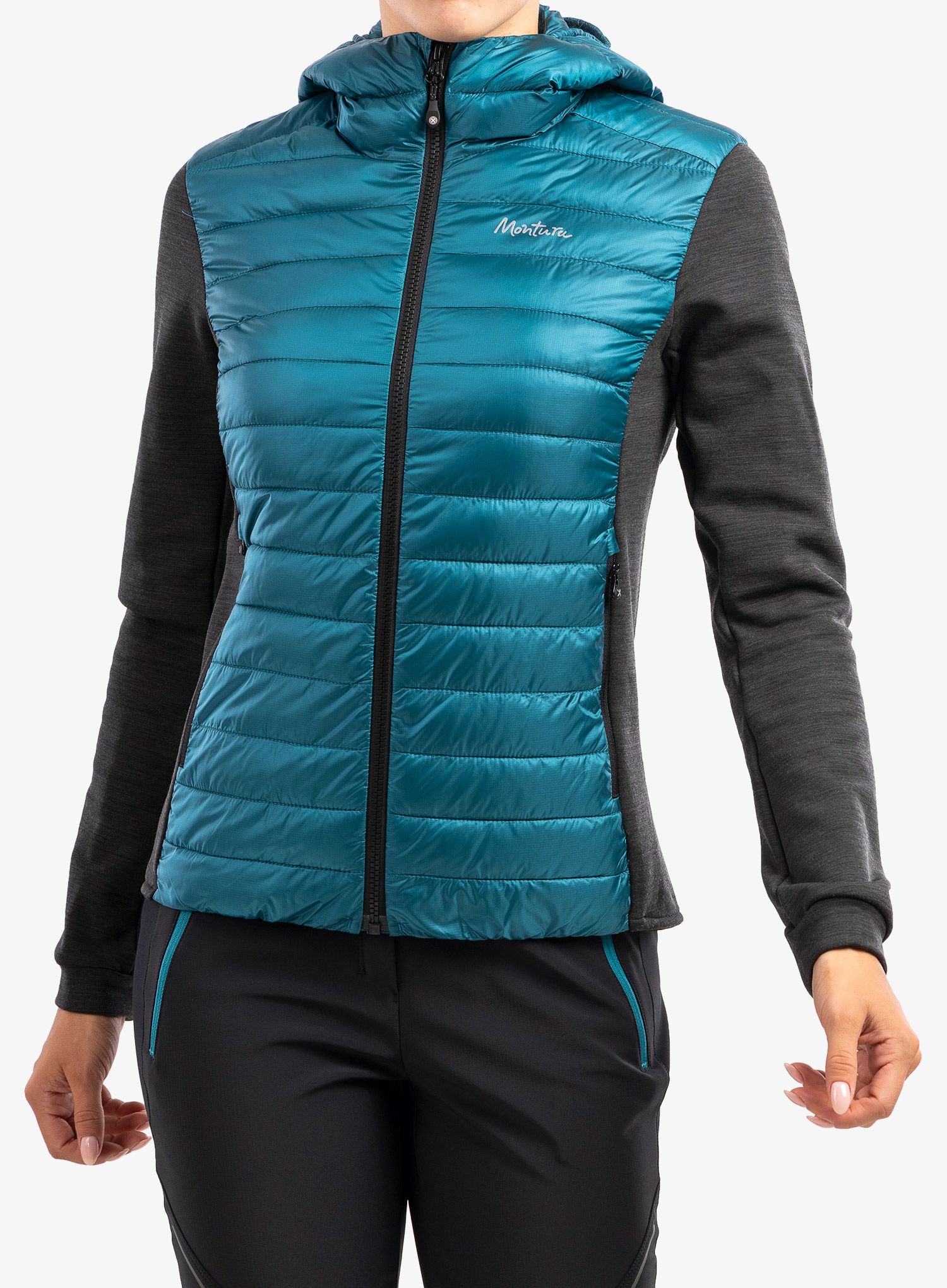 Ženska jakna Montura Wool Essential Hoody Jacket - baltic