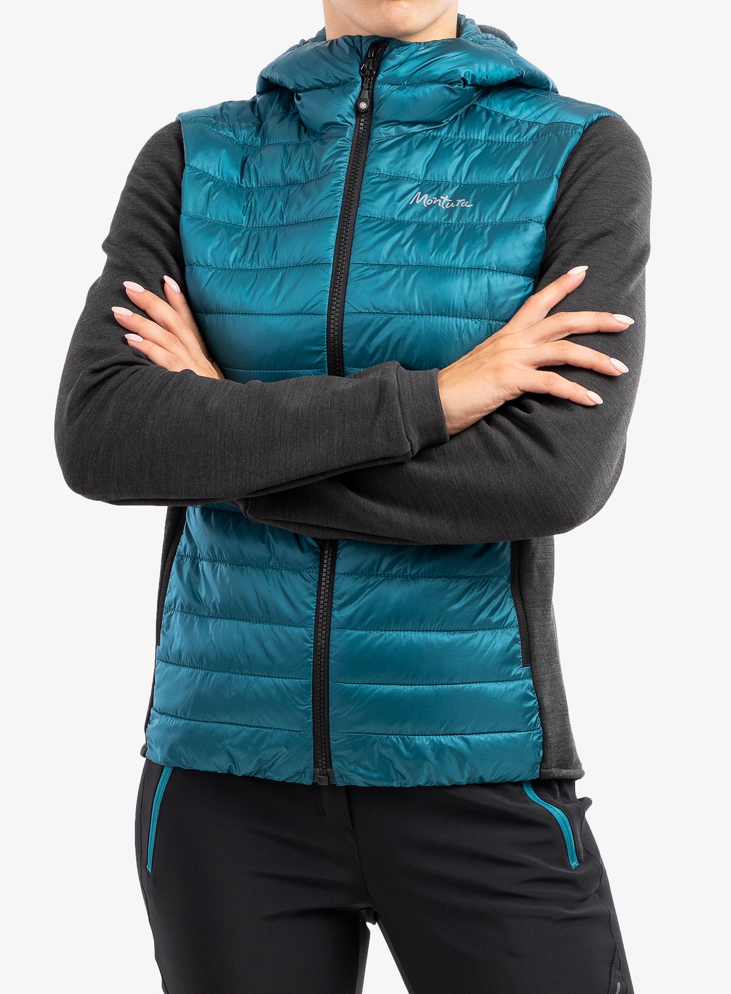 Ženska jakna Montura Wool Essential Hoody Jacket - baltic
