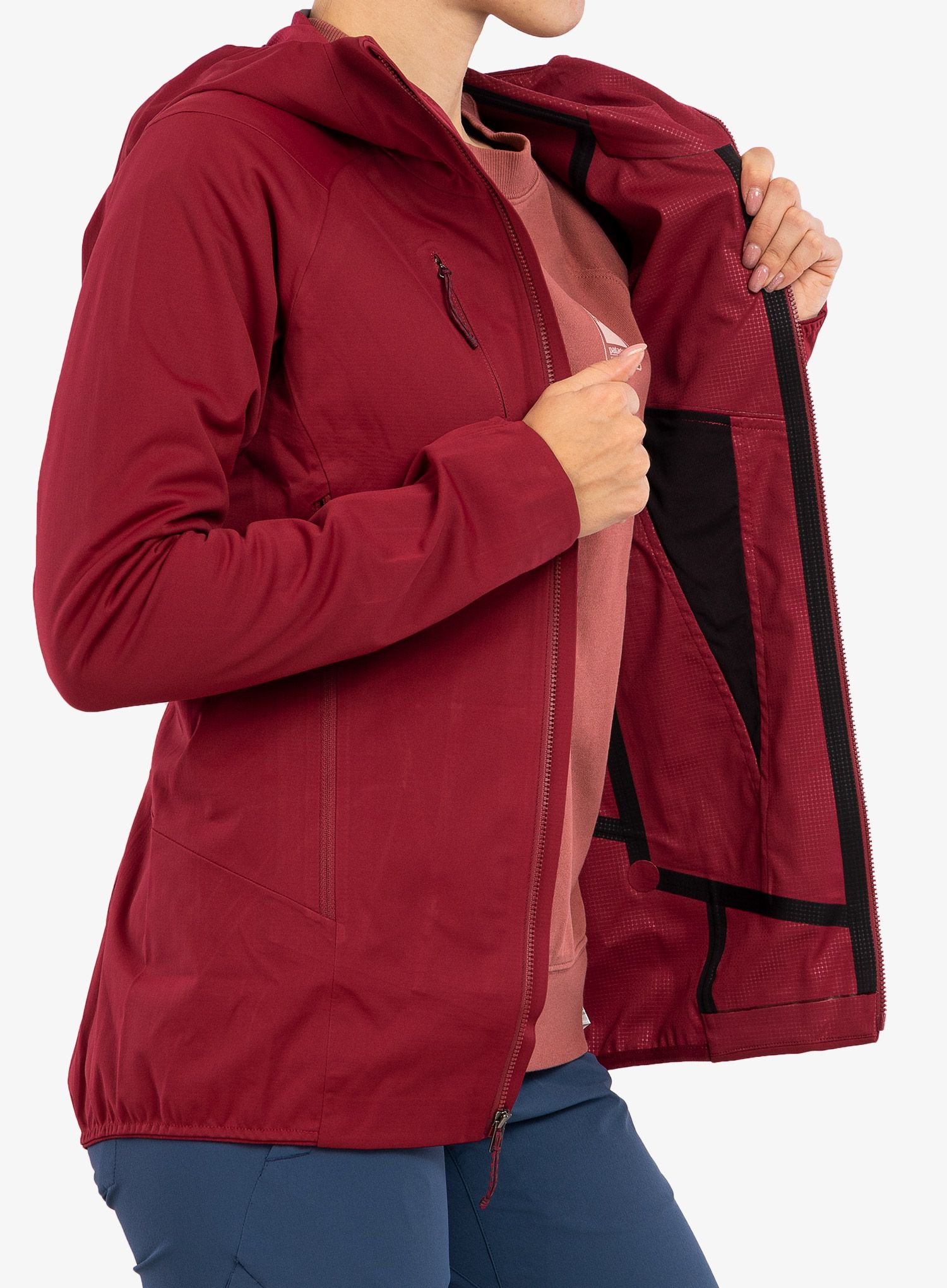 Ženska jakna za turno smučanje Patagonia Upstride Jacket - roamer red