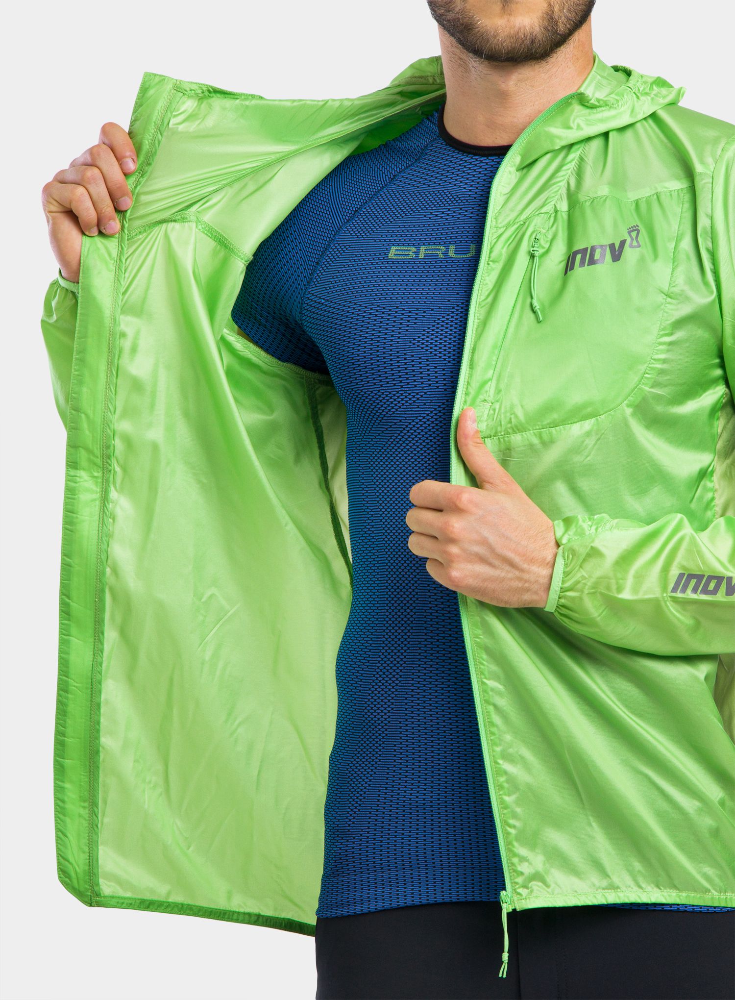 Tekaška jakna Inov-8 Windshell Full-Zip - green
