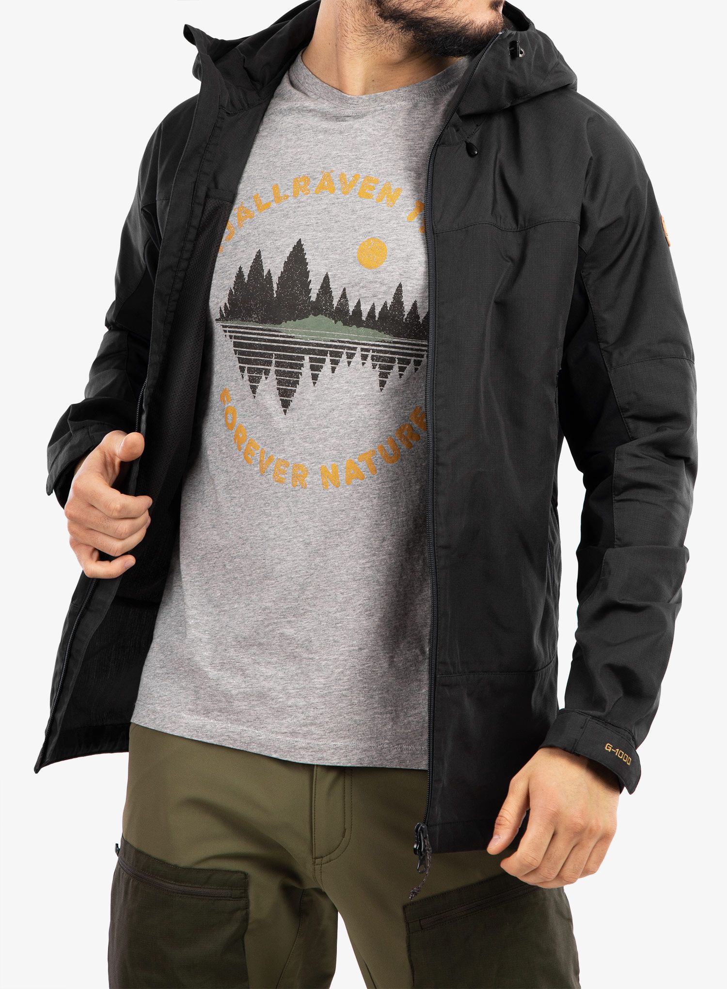 Moška jakna Fjallraven Abisko Lite Trekking Jacket  - dark grey/black