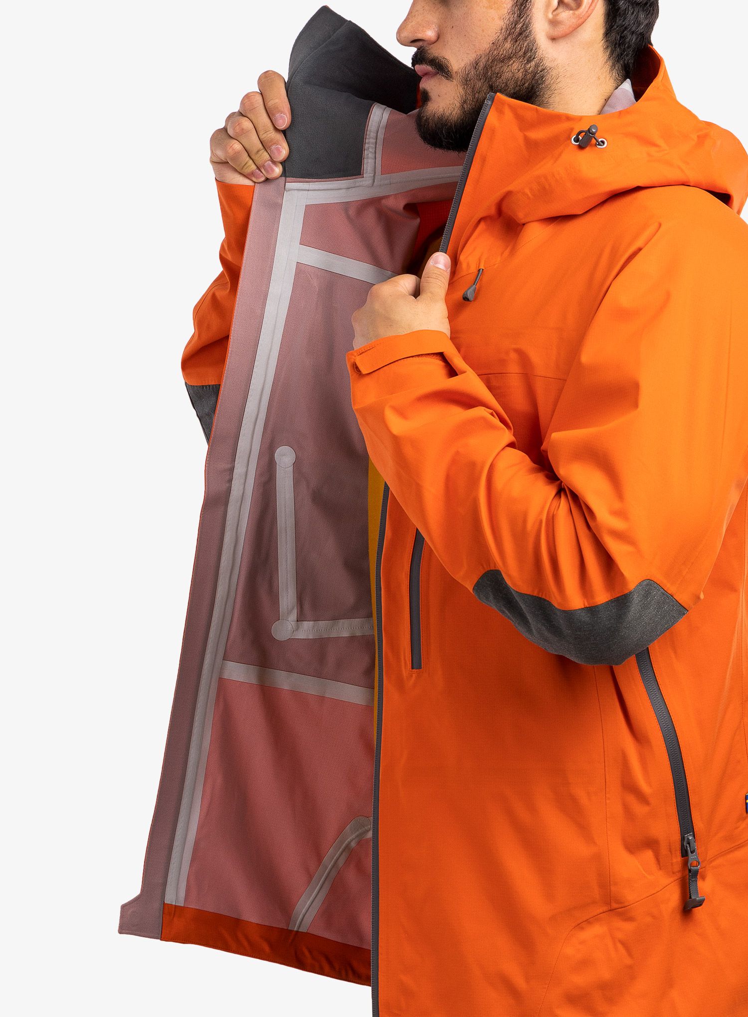 Moška jakna Fjallraven Bergtagen Eco-Shell Jacket - hokkaido orange