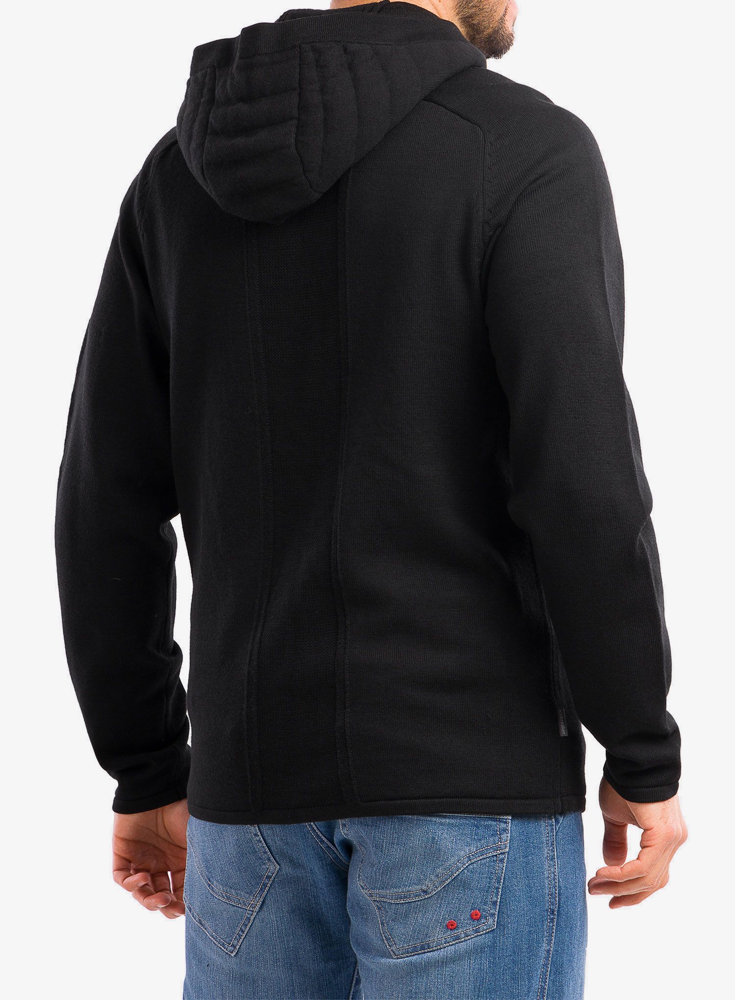 Hibridna jakna Icebreaker ZoneKnit LS Zip Hood - black