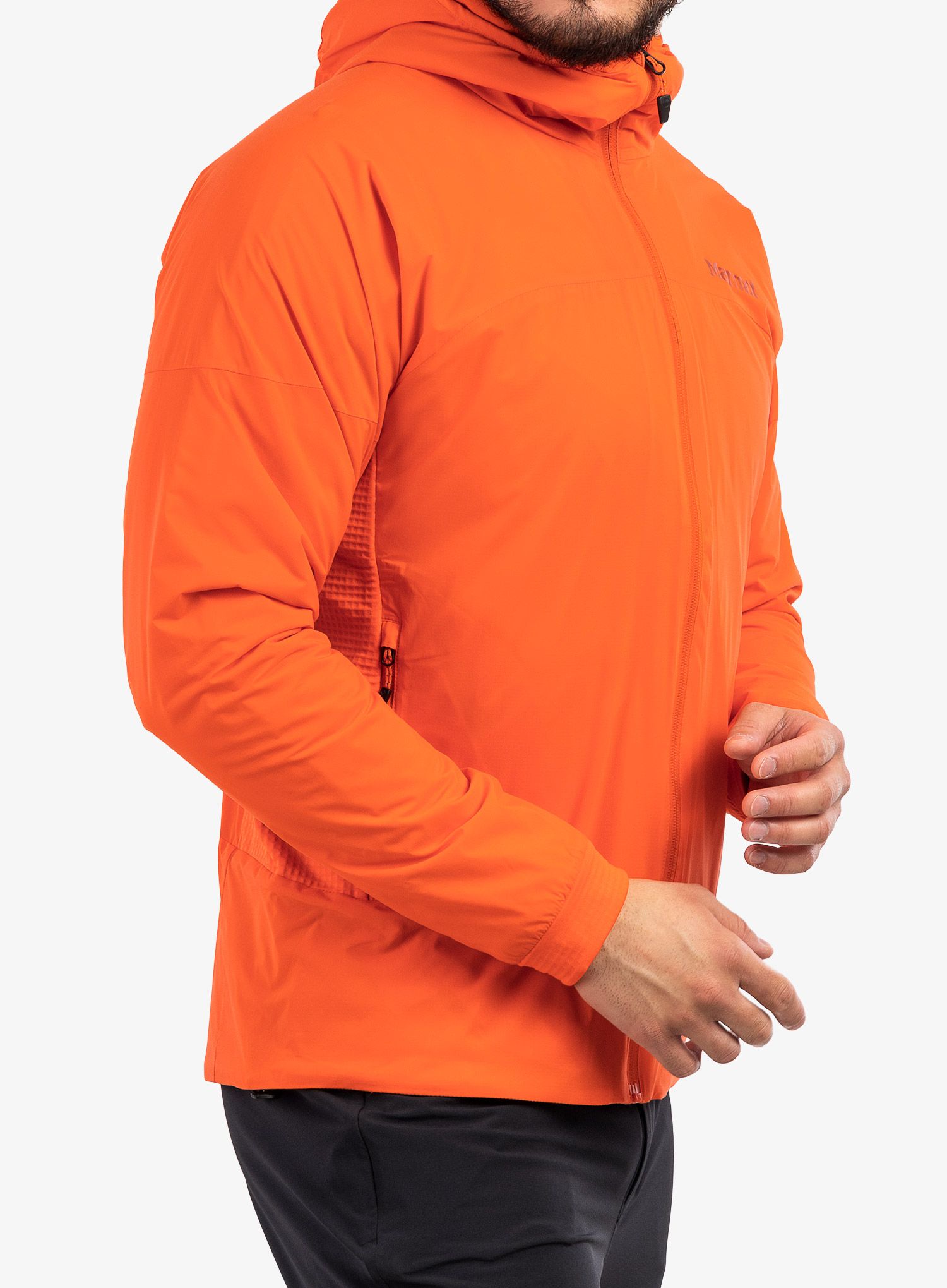 Sintetična jakna Marmot Novus LT Hybrid Hoody - red sun/red sun