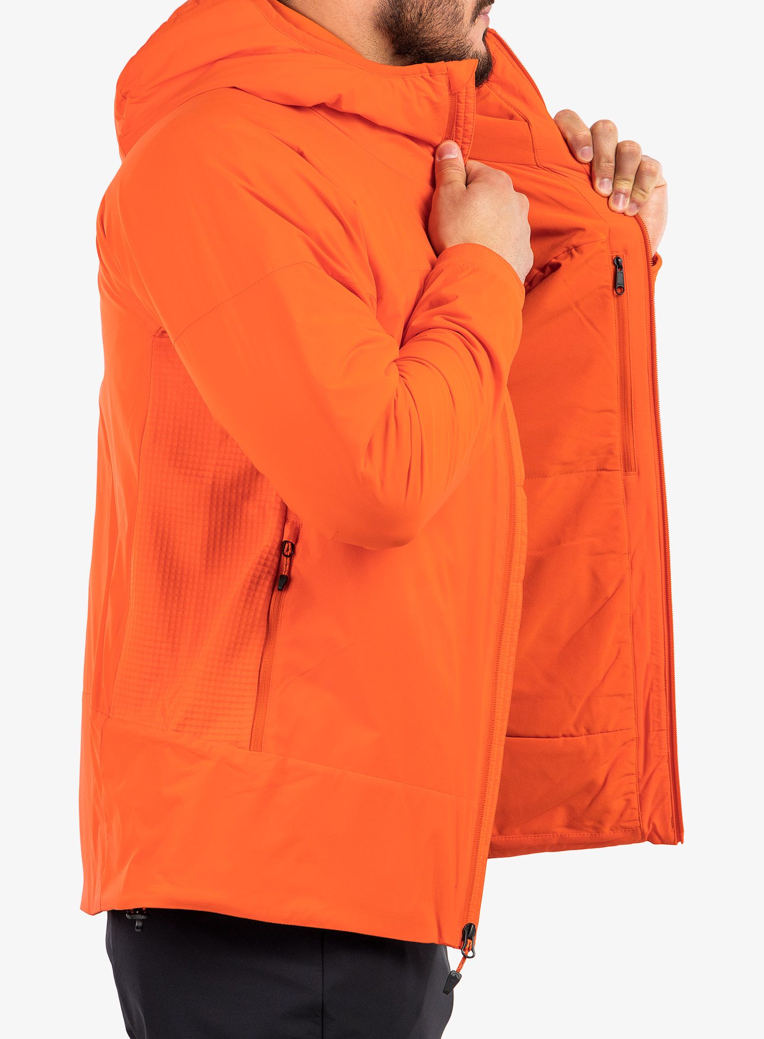 Sintetična jakna Marmot Novus LT Hybrid Hoody - red sun/red sun