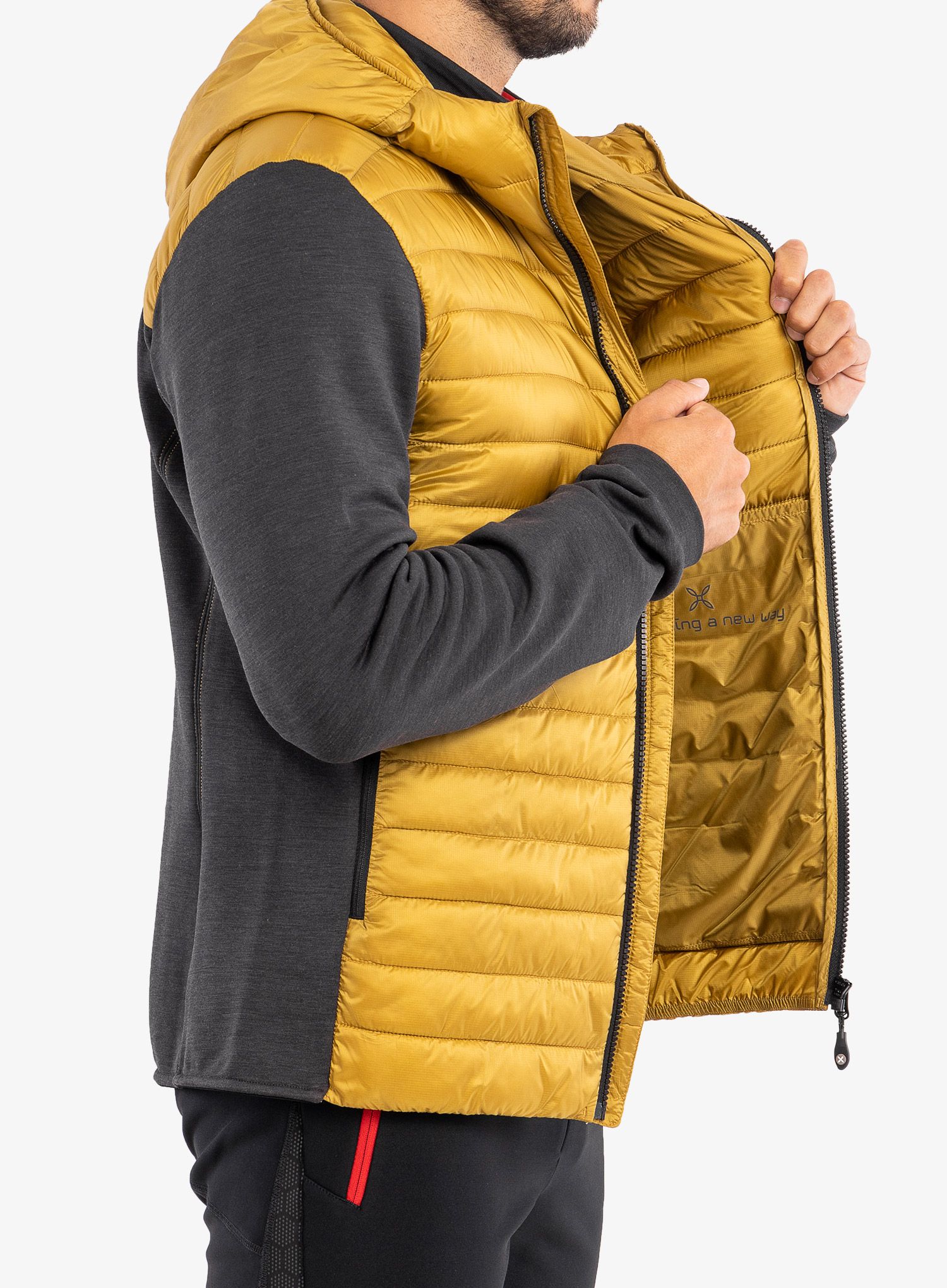 Hibridna jakna Montura Wool Essential Hoody Jacket - gold