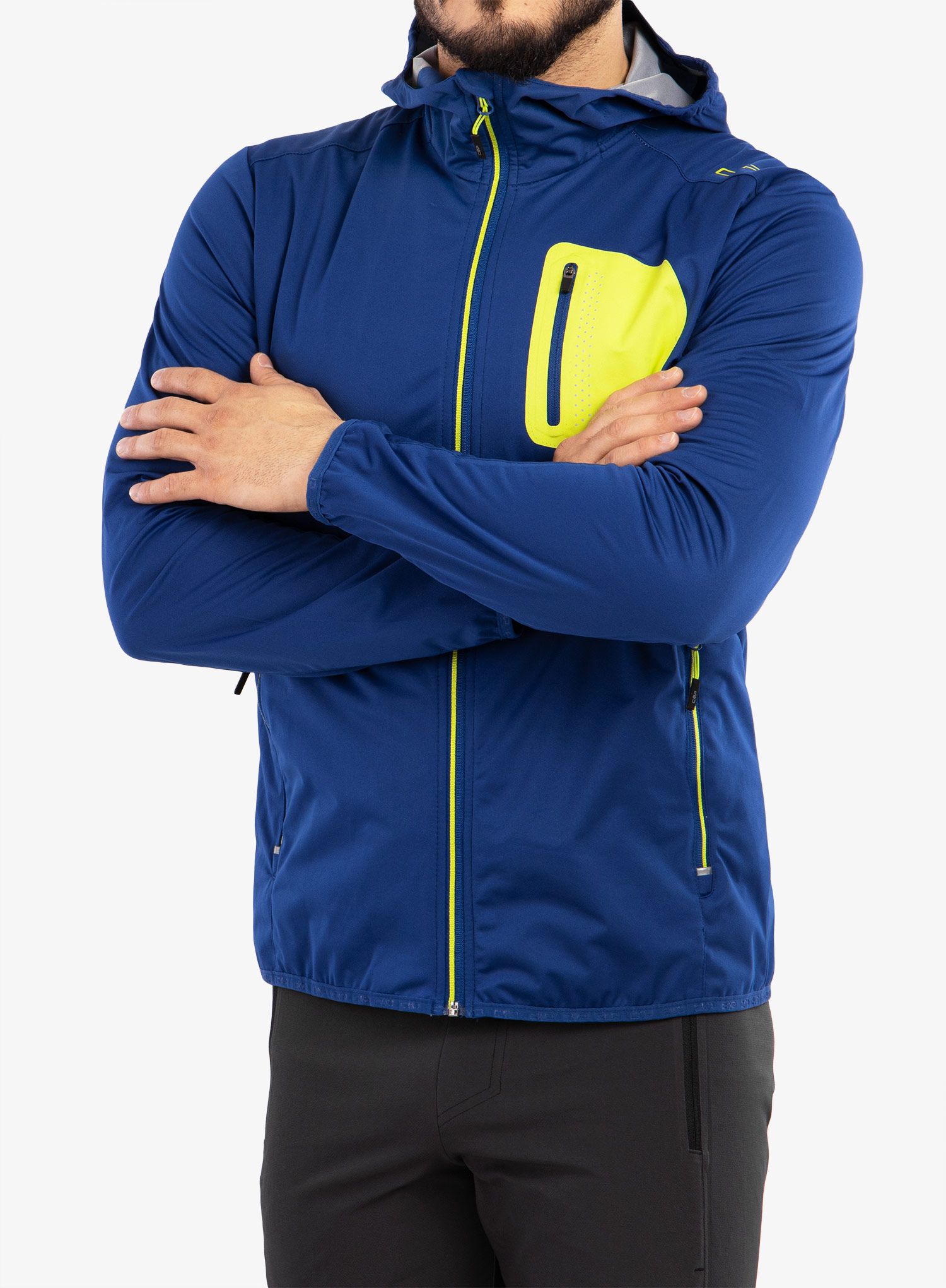 Nepremočljiva jakna CMP Wes Jacket Fix Hood - electric