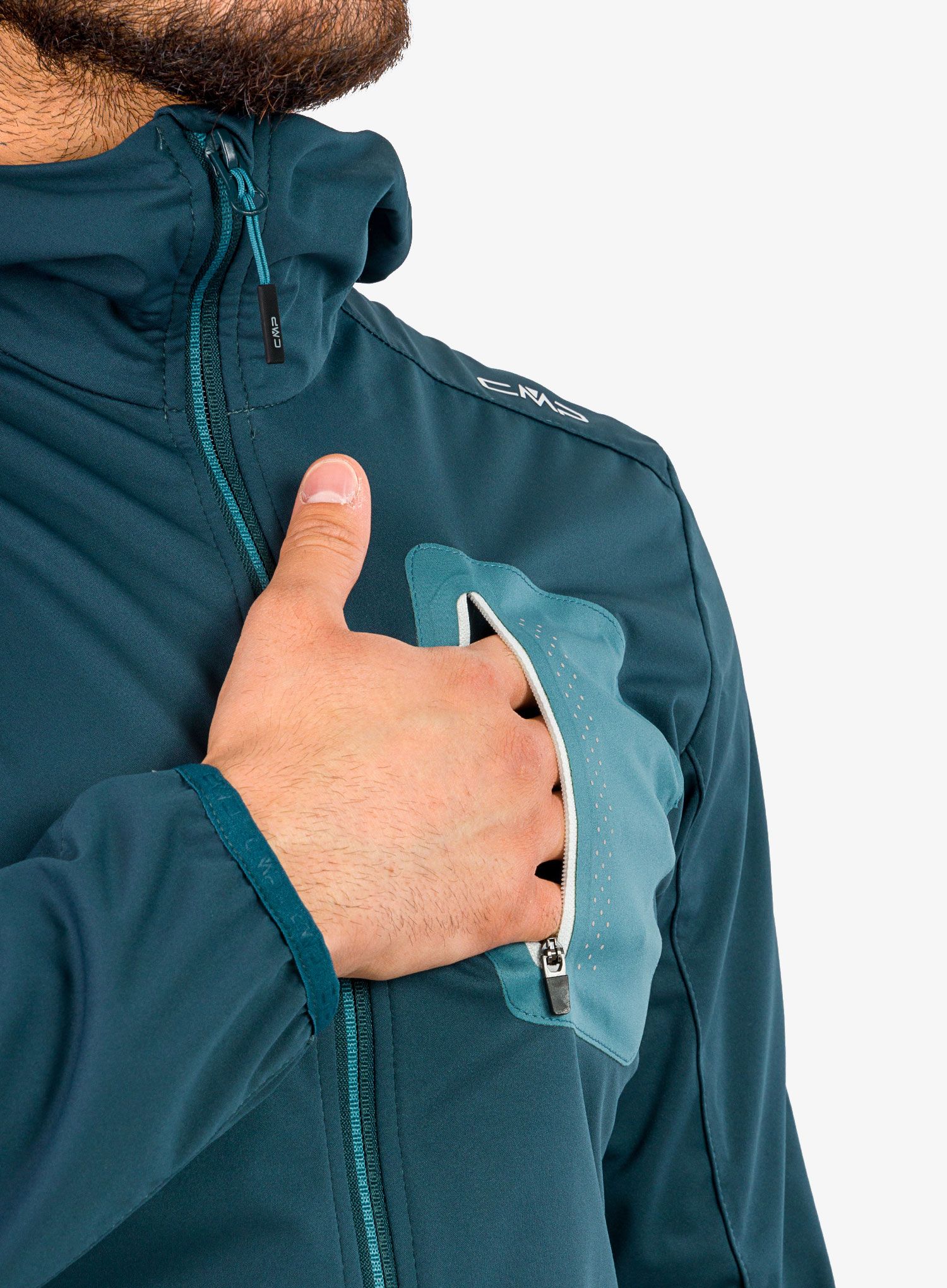 Nepremočljiva jakna CMP Wes Jacket Fix Hood - petrol