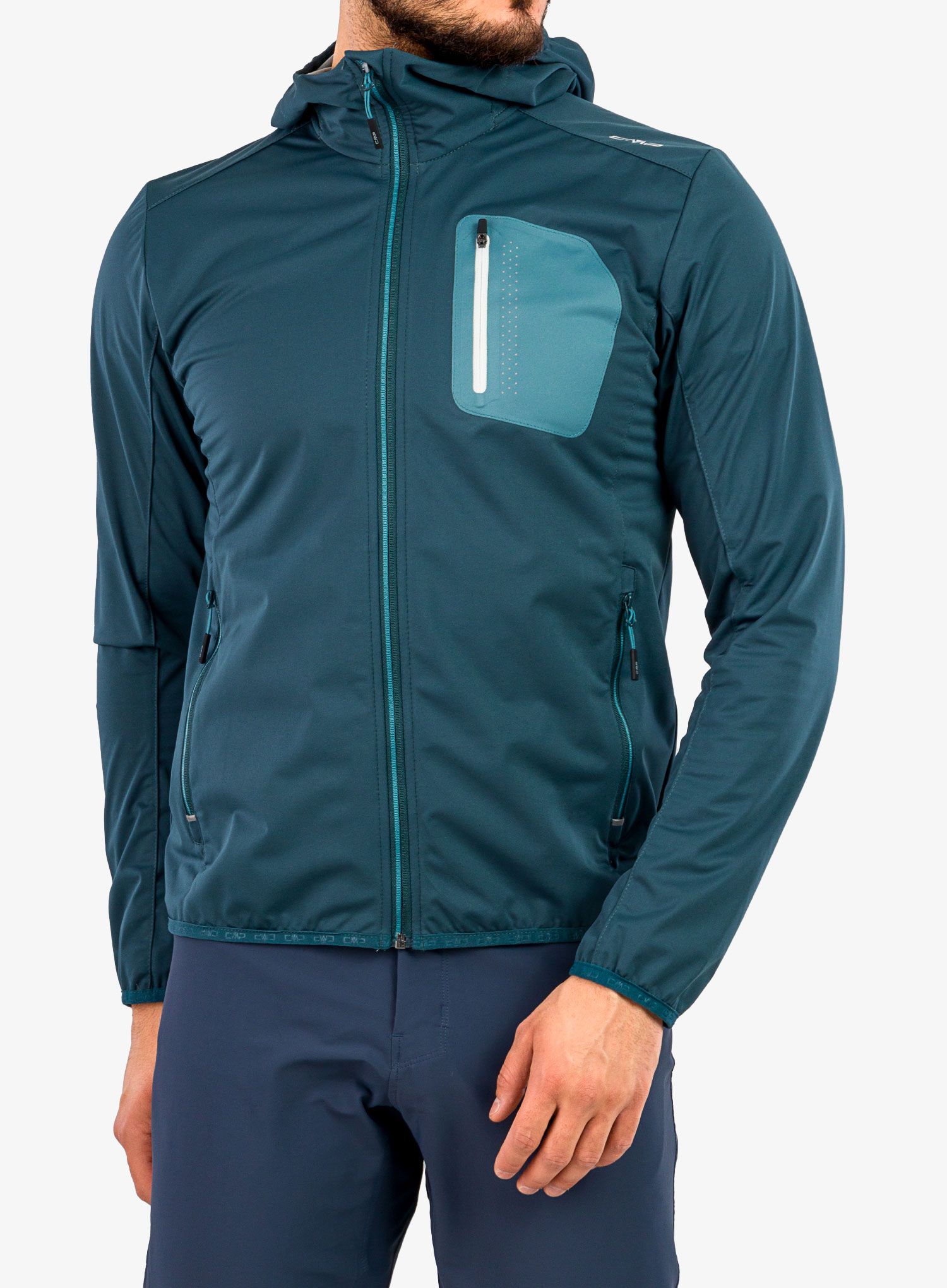 Nepremočljiva jakna CMP Wes Jacket Fix Hood - petrol