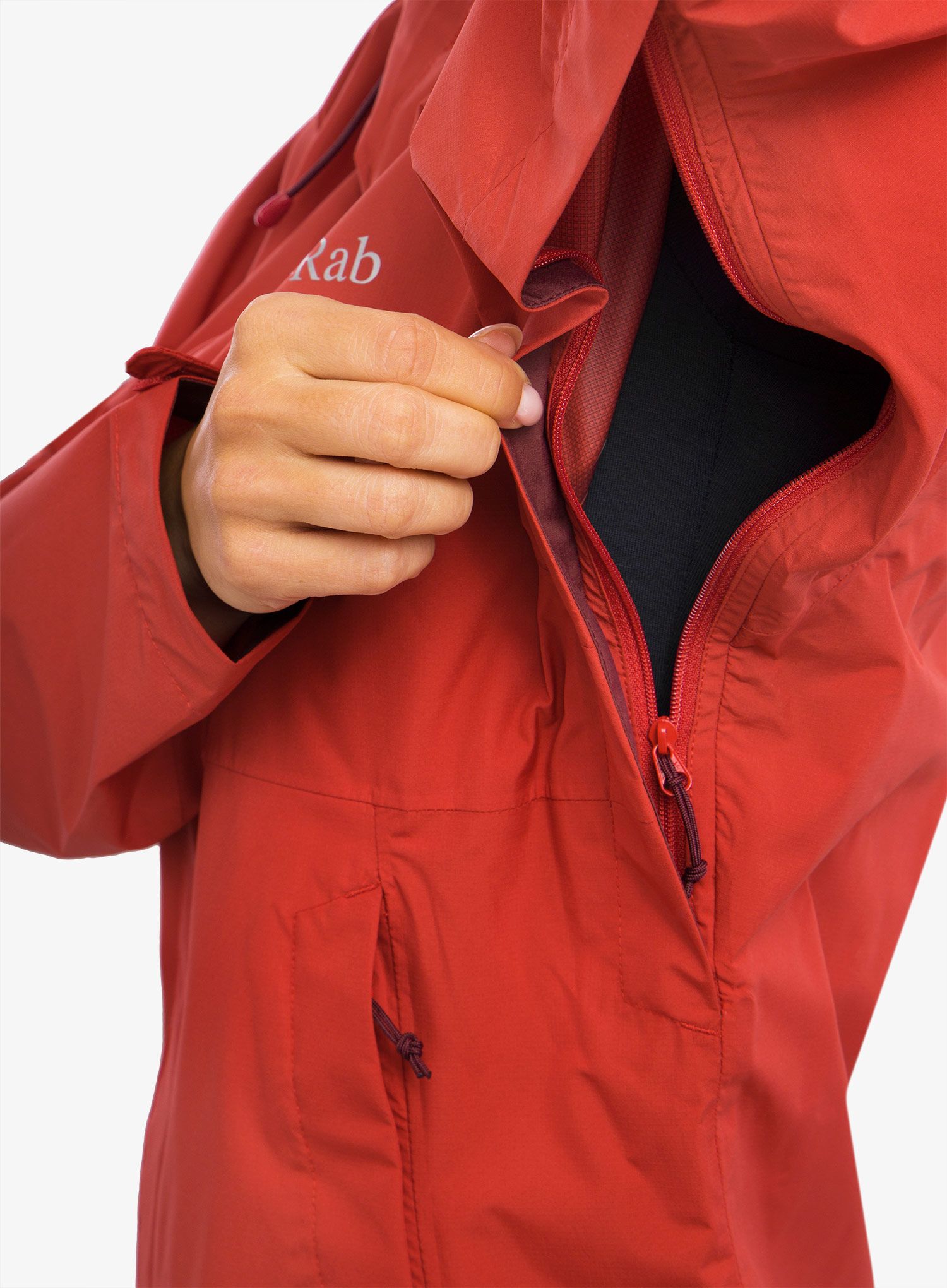 Ženska nepremočljiva jakna Rab Downpour Eco Jacket - ascent red