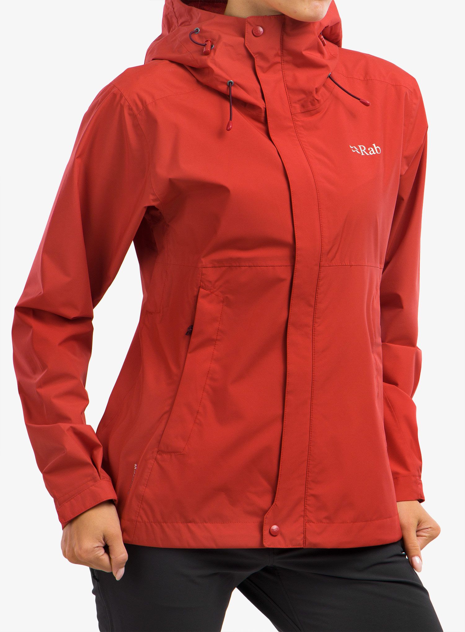 Ženska nepremočljiva jakna Rab Downpour Eco Jacket - ascent red