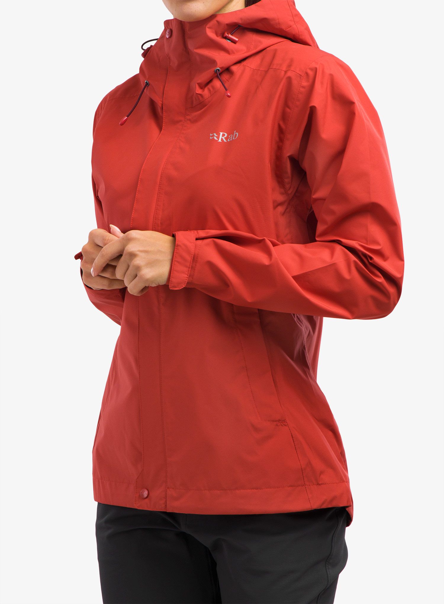 Ženska nepremočljiva jakna Rab Downpour Eco Jacket - ascent red