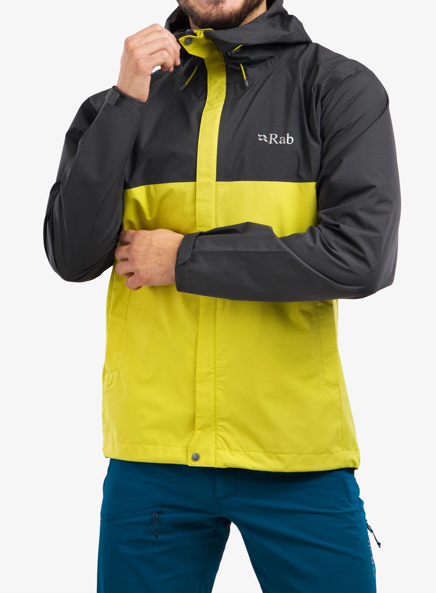 Nepremočljiva jakna Rab Downpour Eco Jacket - graphene/zest