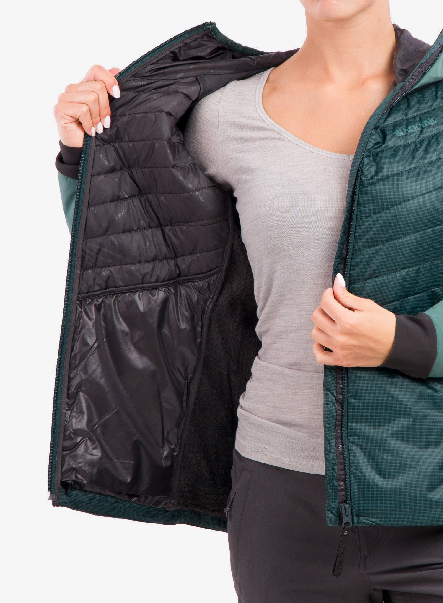 Ženska puhovka BlackYak Ata Jacket - sea moss