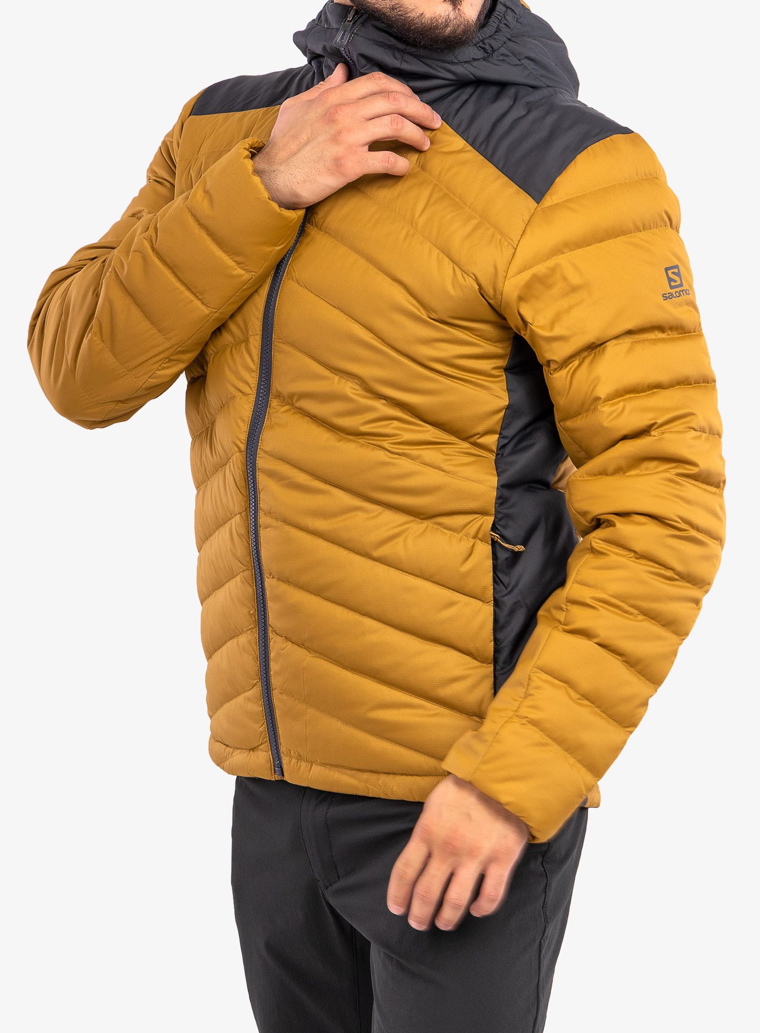 Puhovka Salomon Essential Xwarm Down Hoody - cumin/black