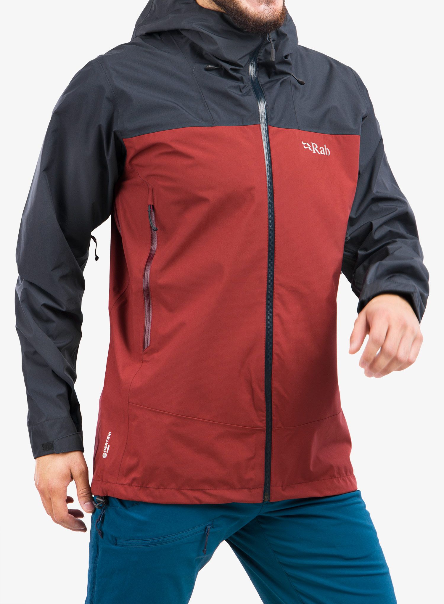 Moška jakna Rab Arc Eco Jacket - beluga/oxblood red