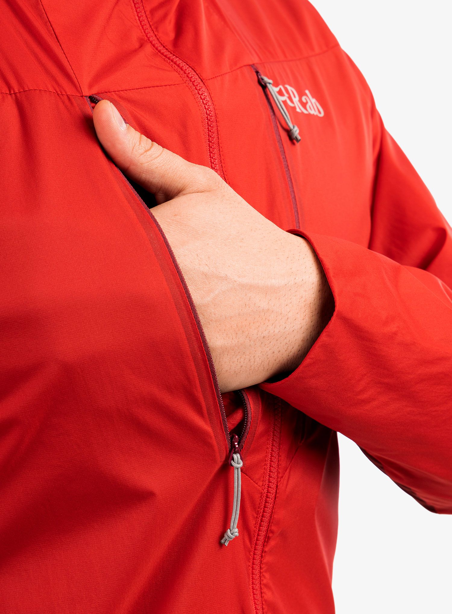 Moška jakna Rab VR Alpine Light Jacket - oxblood red/ascent red
