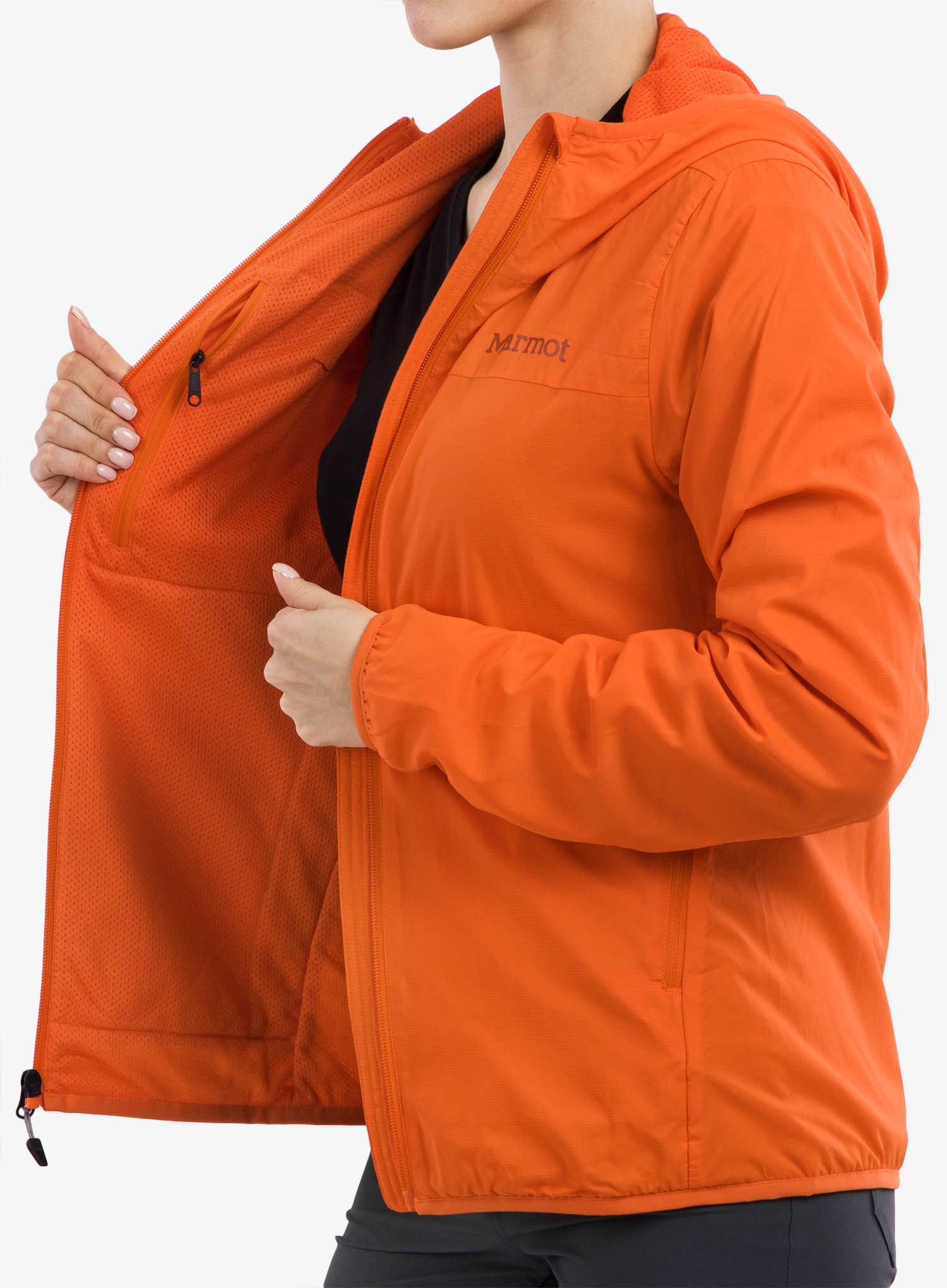 Ženska softshell jakna Marmot Alt HB Hoody - red sun