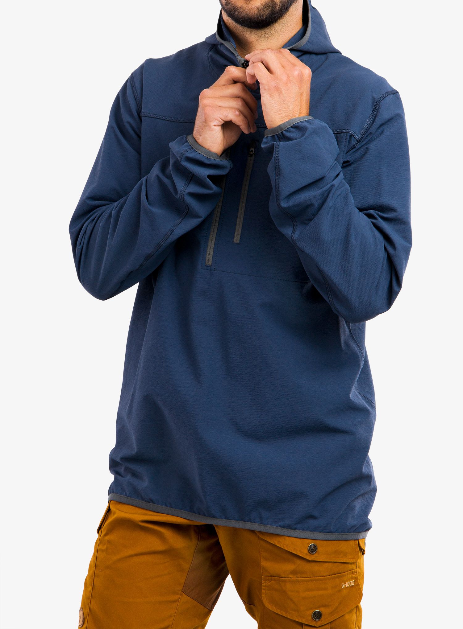 Softshell jakna Fjallraven Bergtagen Stretch Half Zip - mountain blue