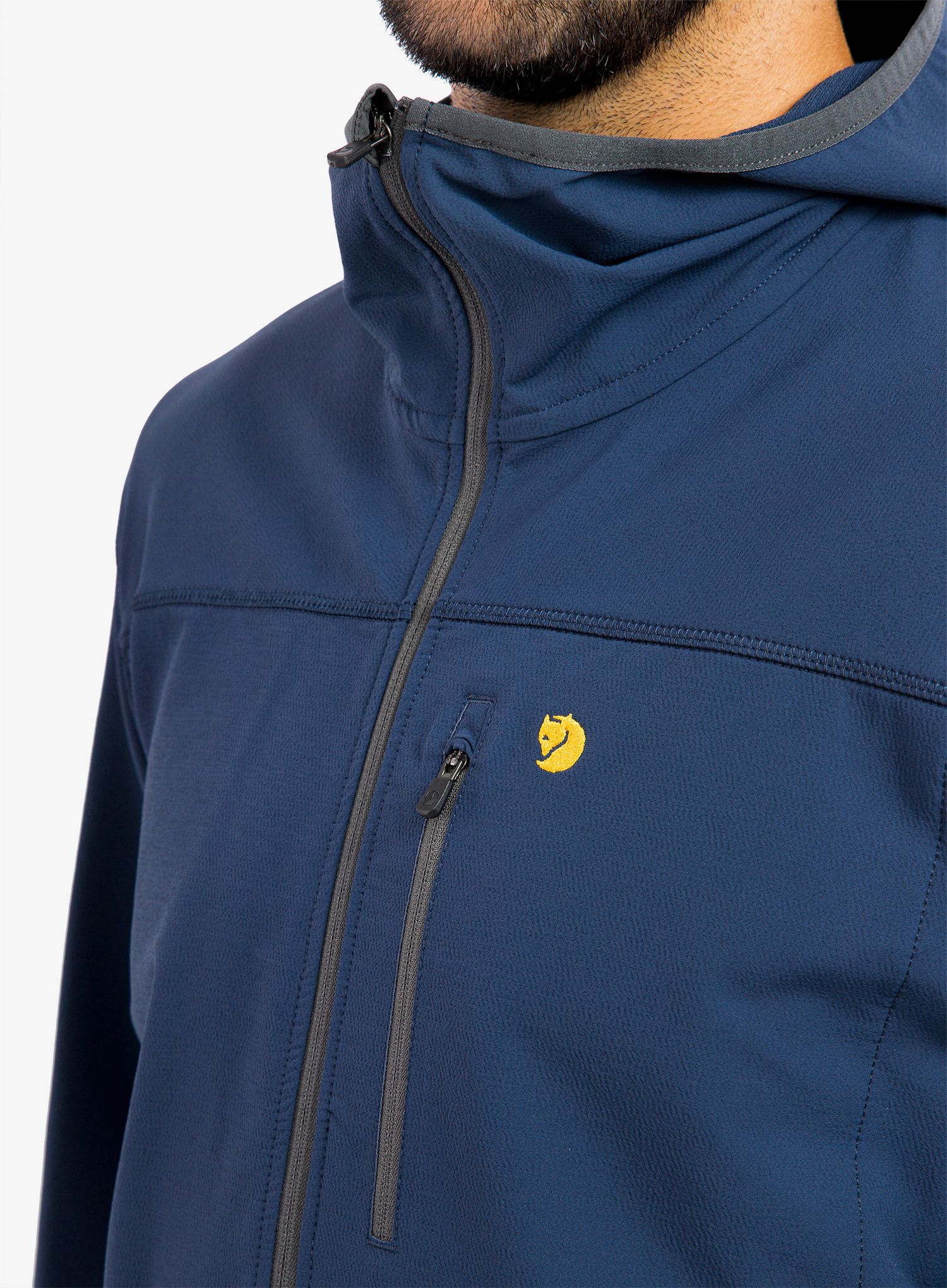 Softshell jakna Fjallraven Bergtagen Stretch Half Zip - mountain blue