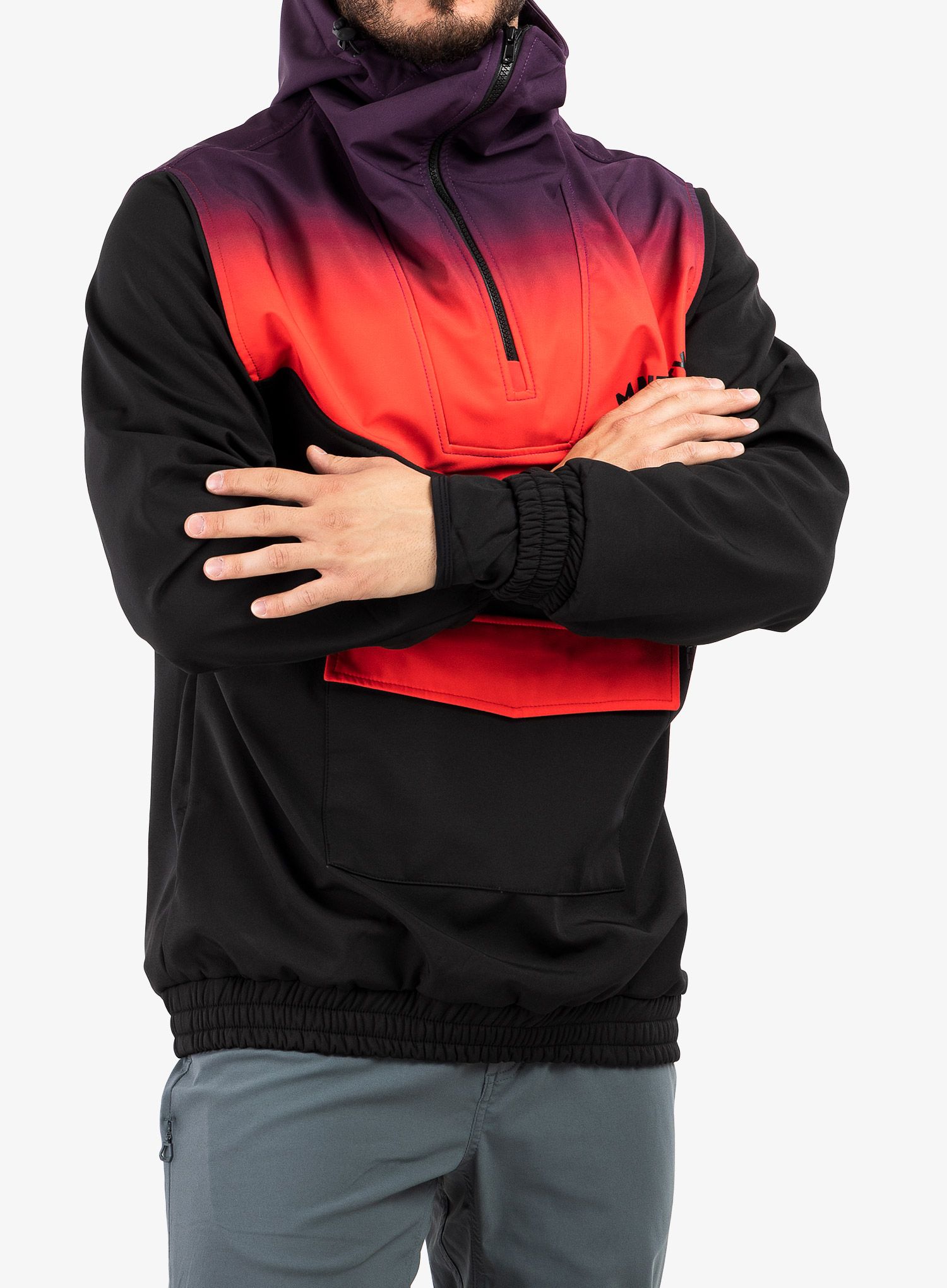 Moška jakna Majesty Anorak Softshell - black/gradient red