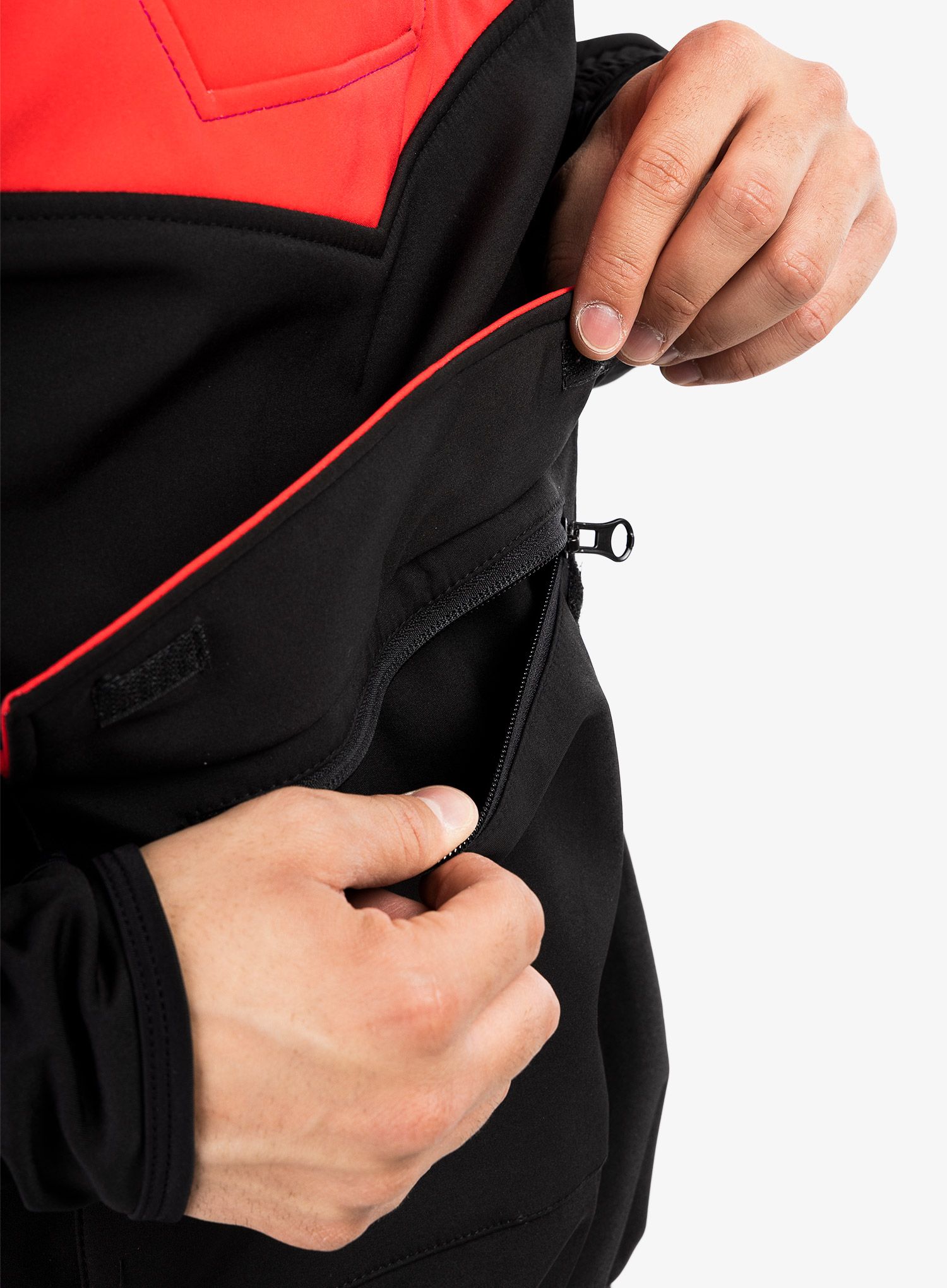 Moška jakna Majesty Anorak Softshell - black/gradient red